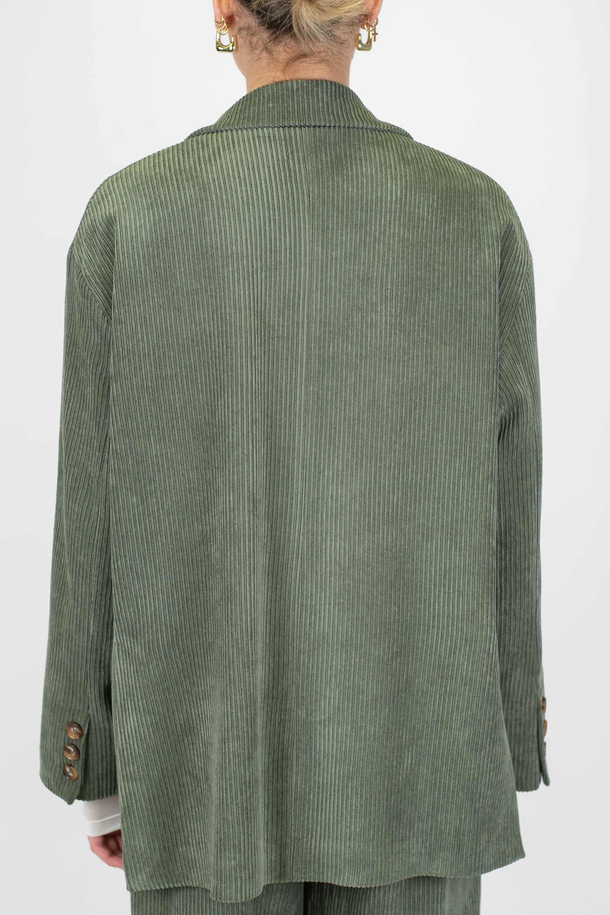 Haveone - Giacca monopetto in velluto a coste con spille gioiello