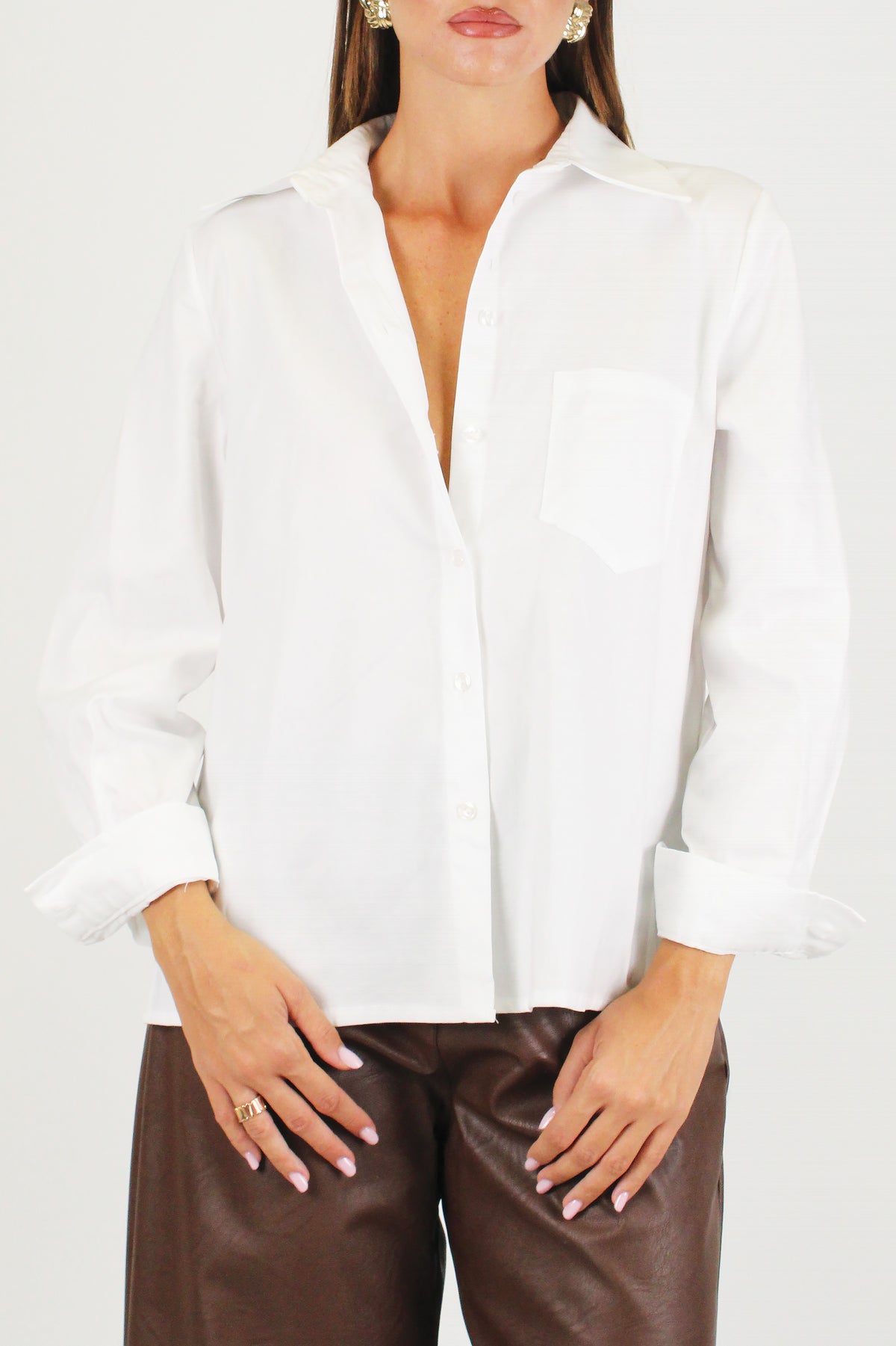 Motel- Camicia fantasia Oxford puntinata con taschino