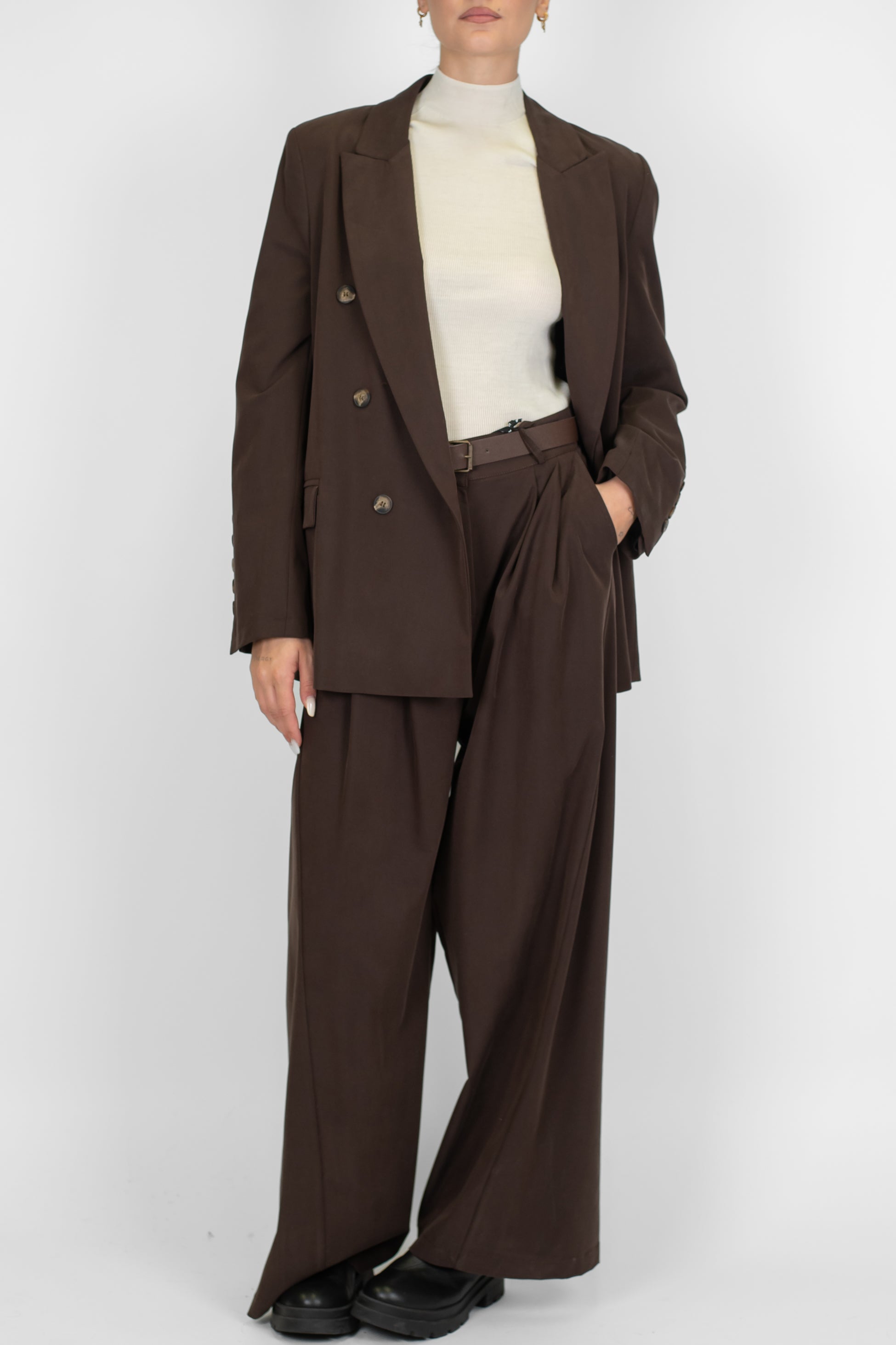 Haveone - Pantalone palazzo con pinces