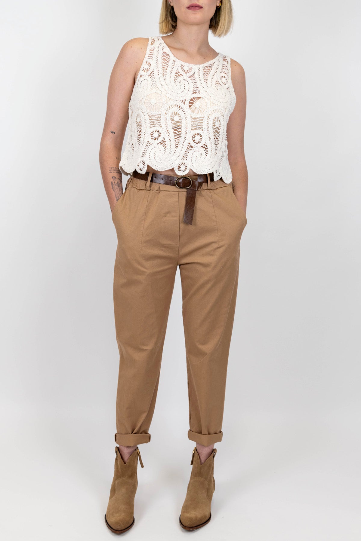 Motel - Pantalone regular con elastico in vita