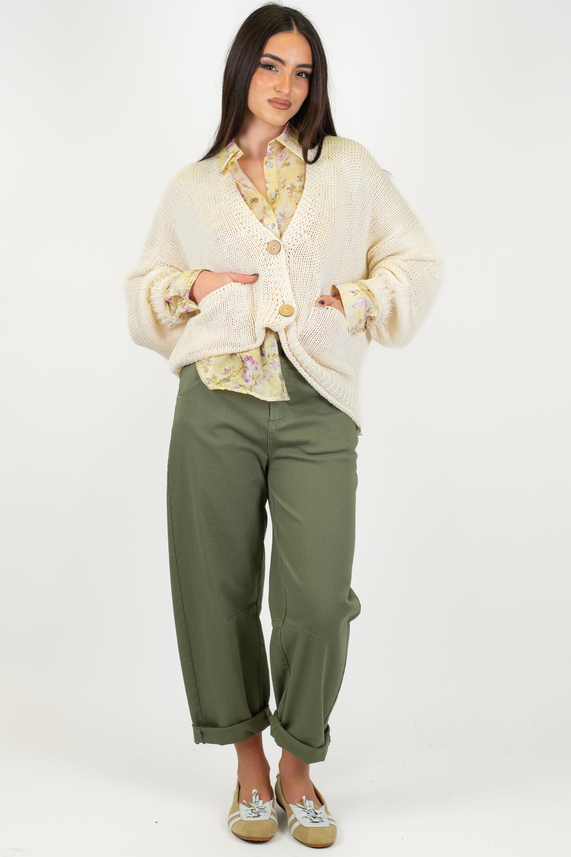 Tensione in - Pantalone balloon in denim colorato