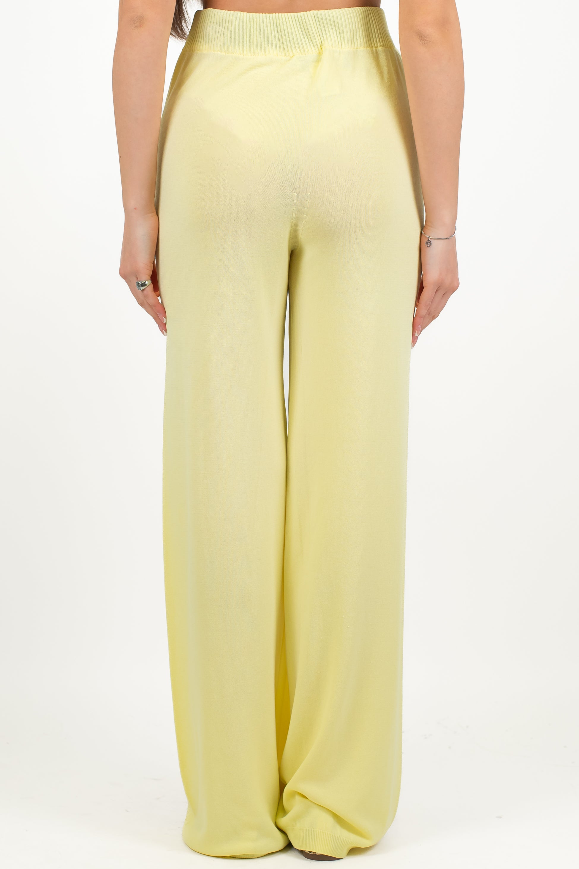 Maryley - Pantalone palazzo in viscosa leggera con elastico in vita