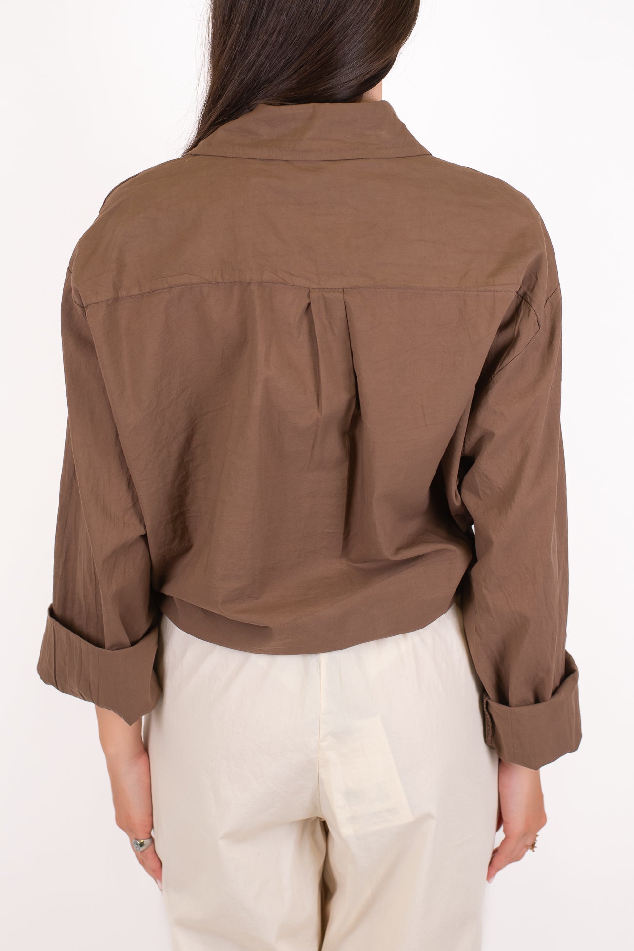 Haveone - Camicia in mussola di cotone con doppia tasca