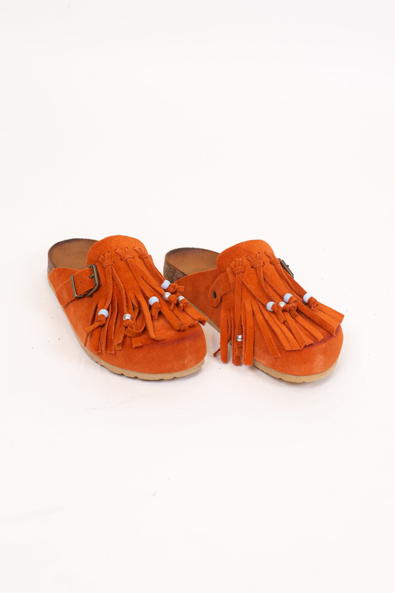 Ovyé - Mules in suede con frange e perline