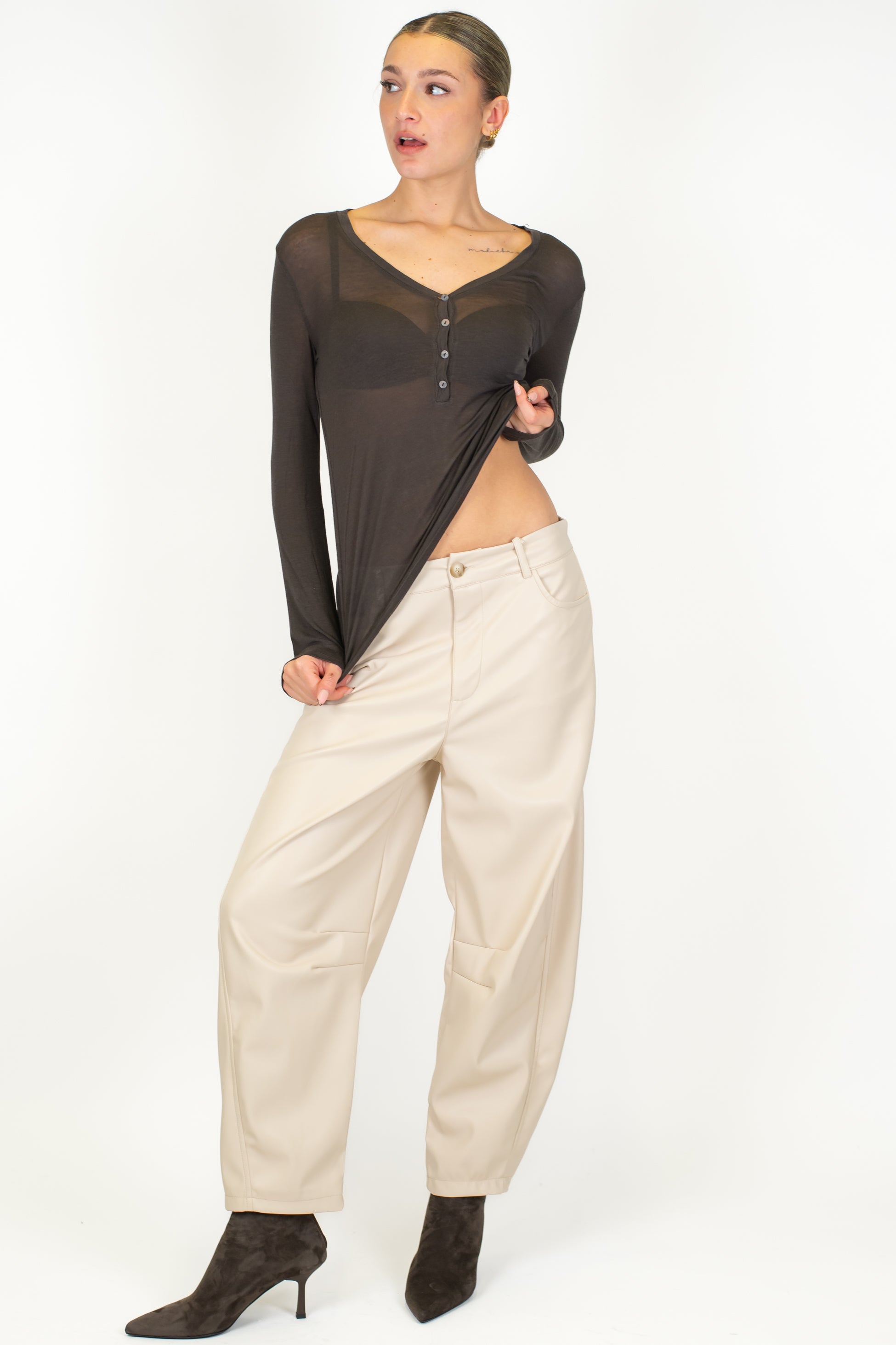 Haveone - Pantalone Balloon in ecopelle