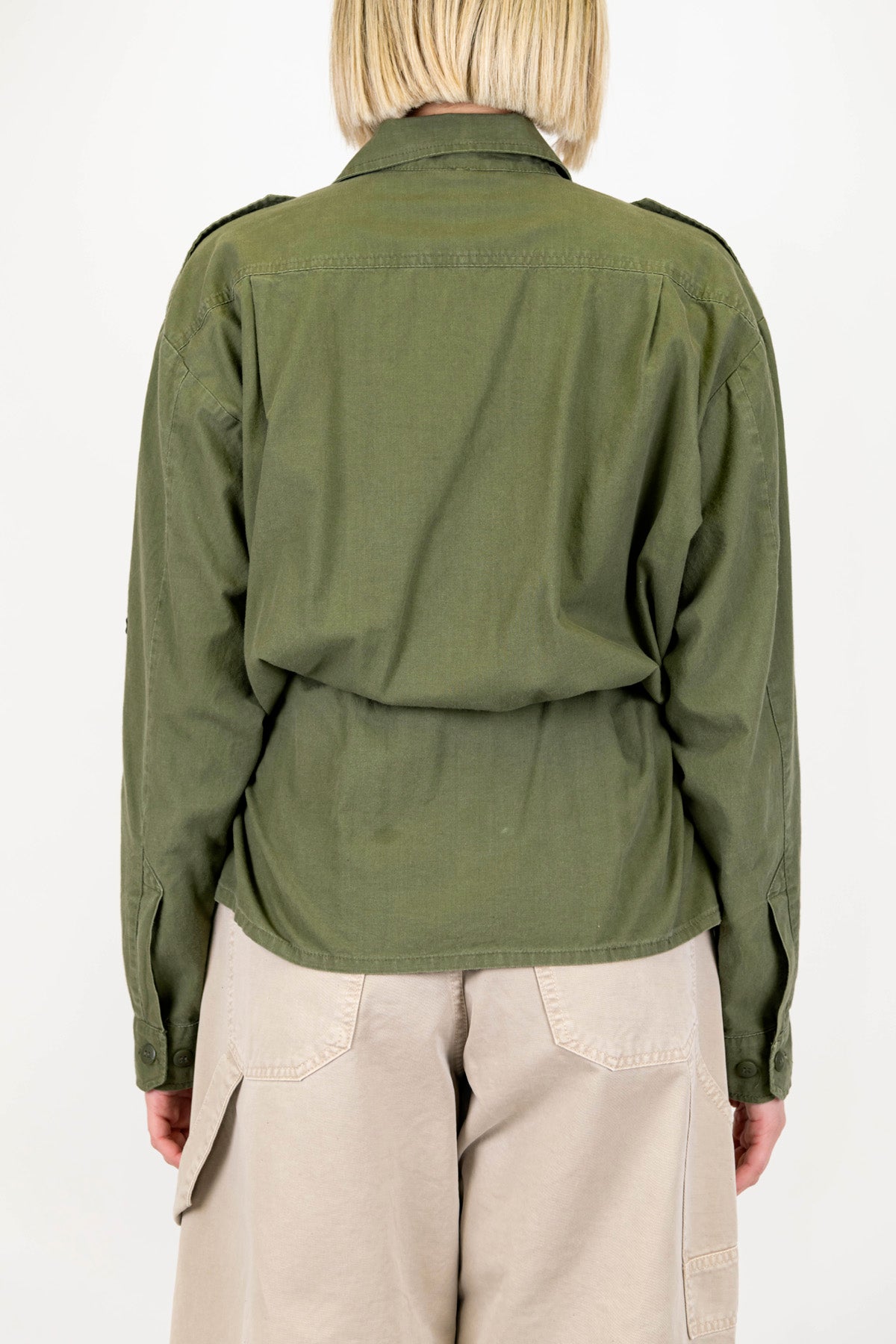 Tensione in - Camicia in tessuto vintage con patch e tasconi sul petto