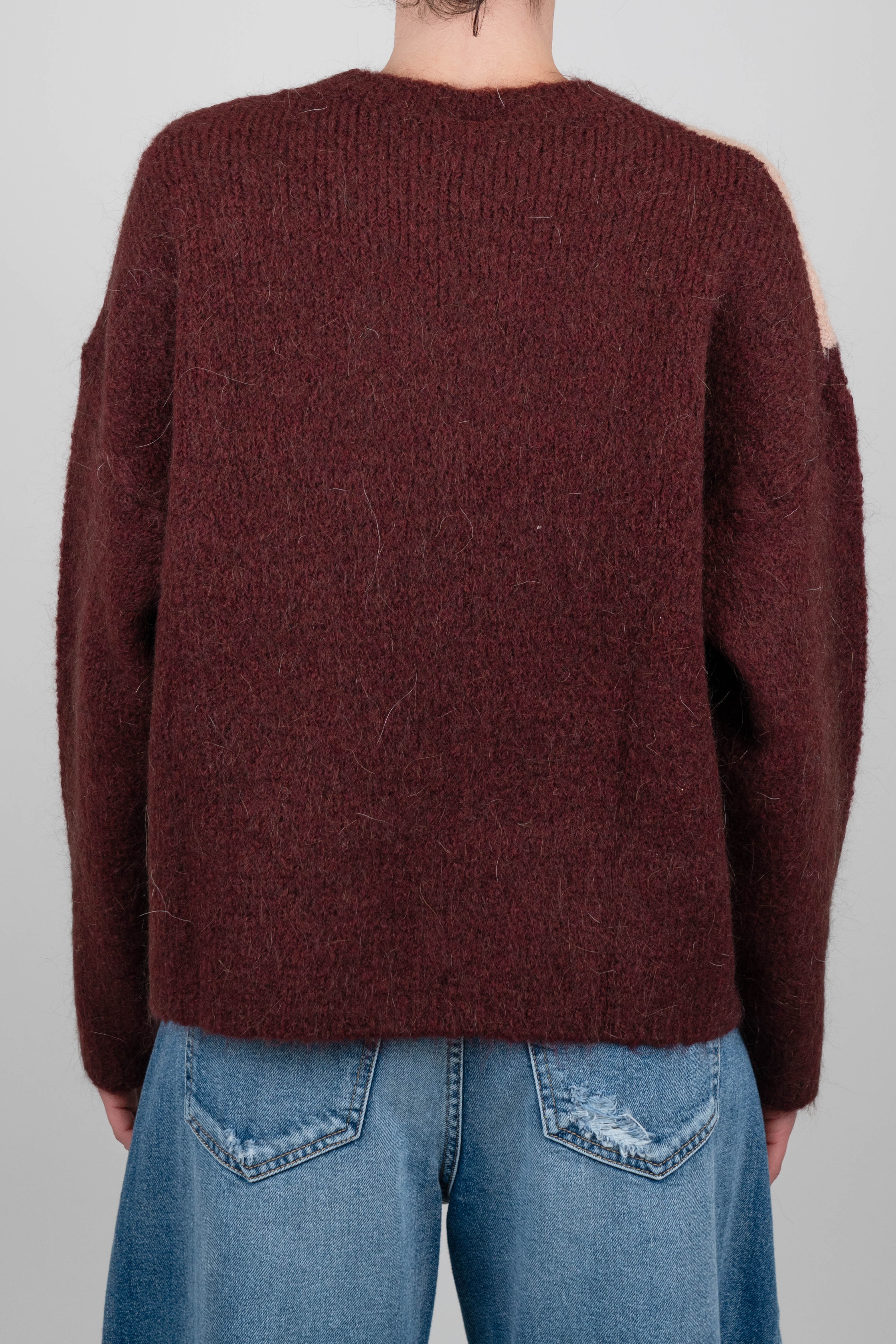 Tensione in - Maglia over fantasia rombi in misto lana