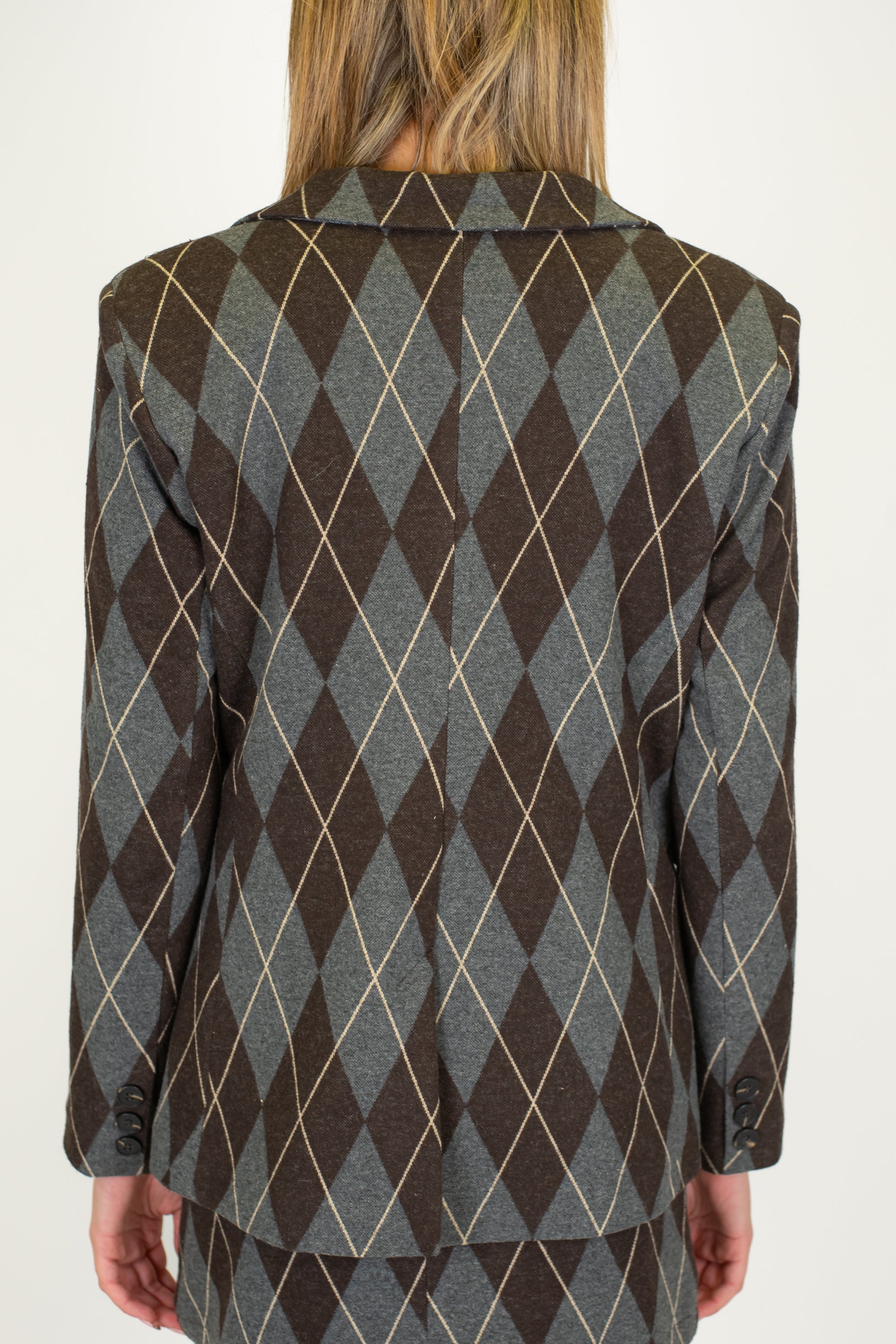 Tensione in - Giacca monopetto fantasia rombi