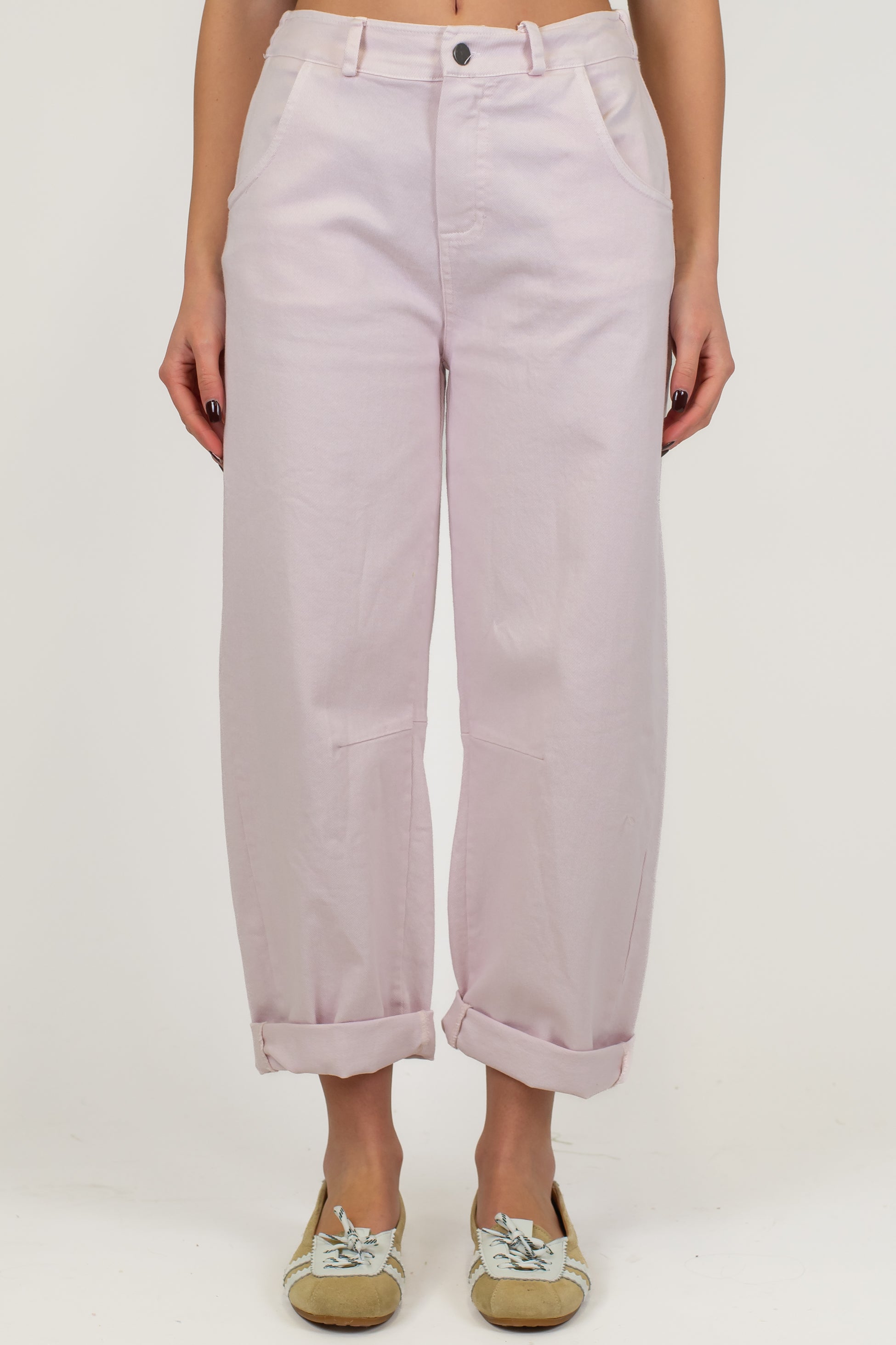 Motel - Pantalone balloon in denim colorato con elastico sul retro