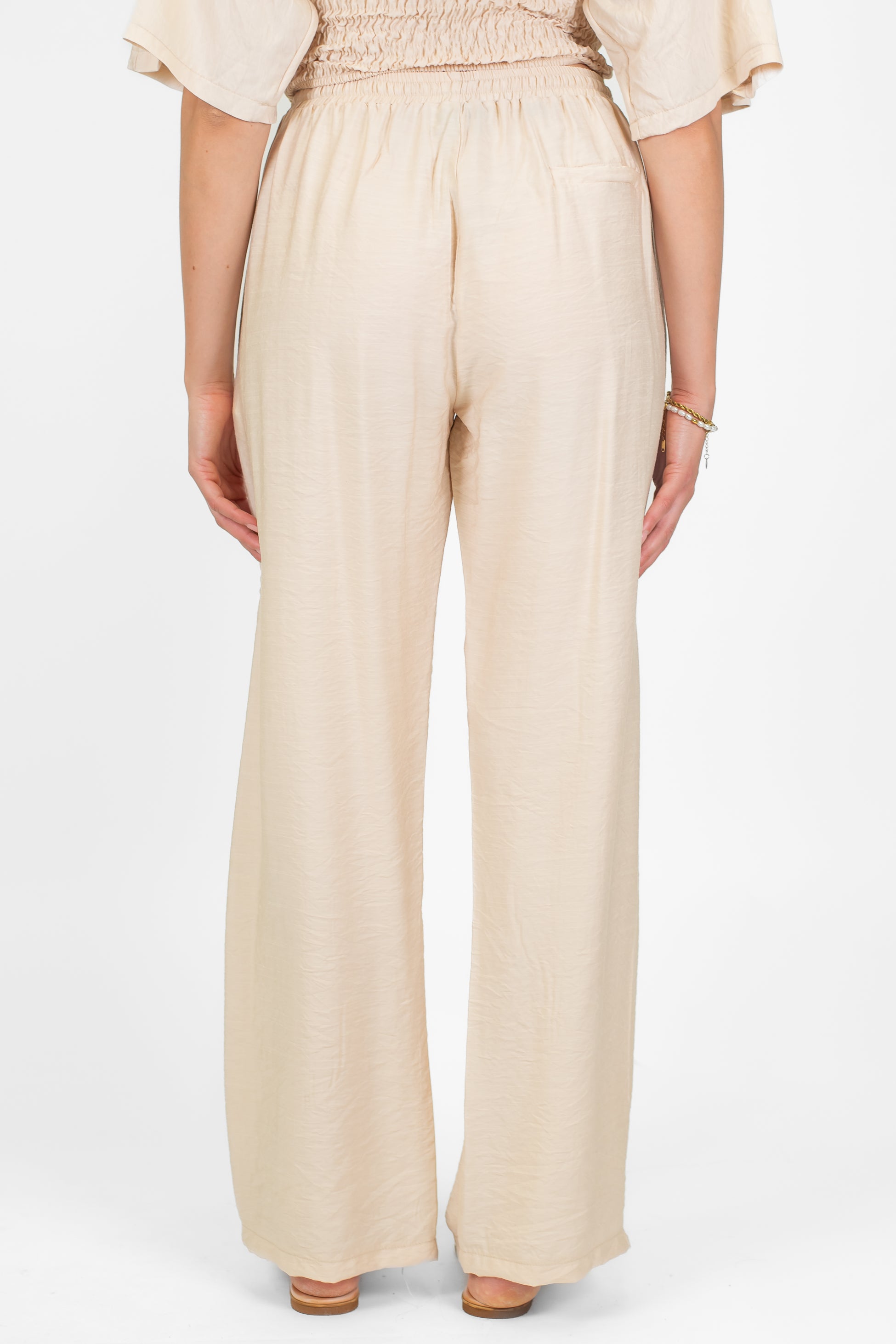 Maryley - Pantalone palazzo in viscosa con coulisse