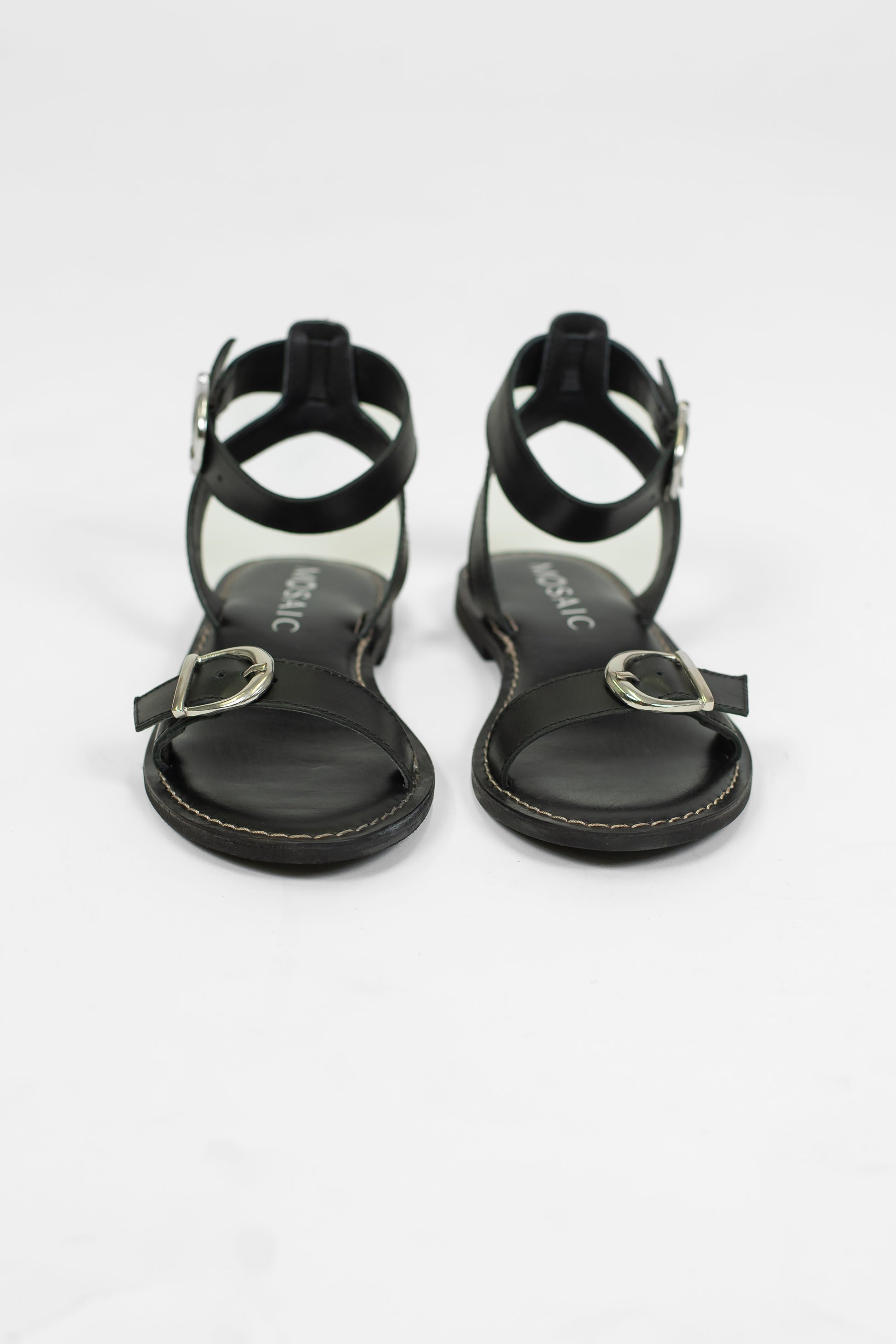 Mosaic - Sandalo in pelle con fascia alla caviglia regolabile