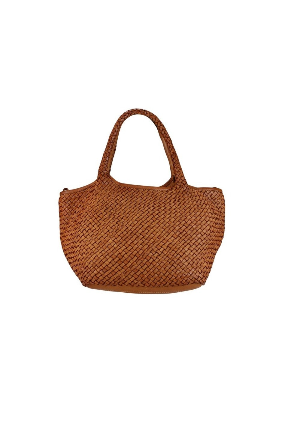 Borsa media in vera pelle intrecciata vintage