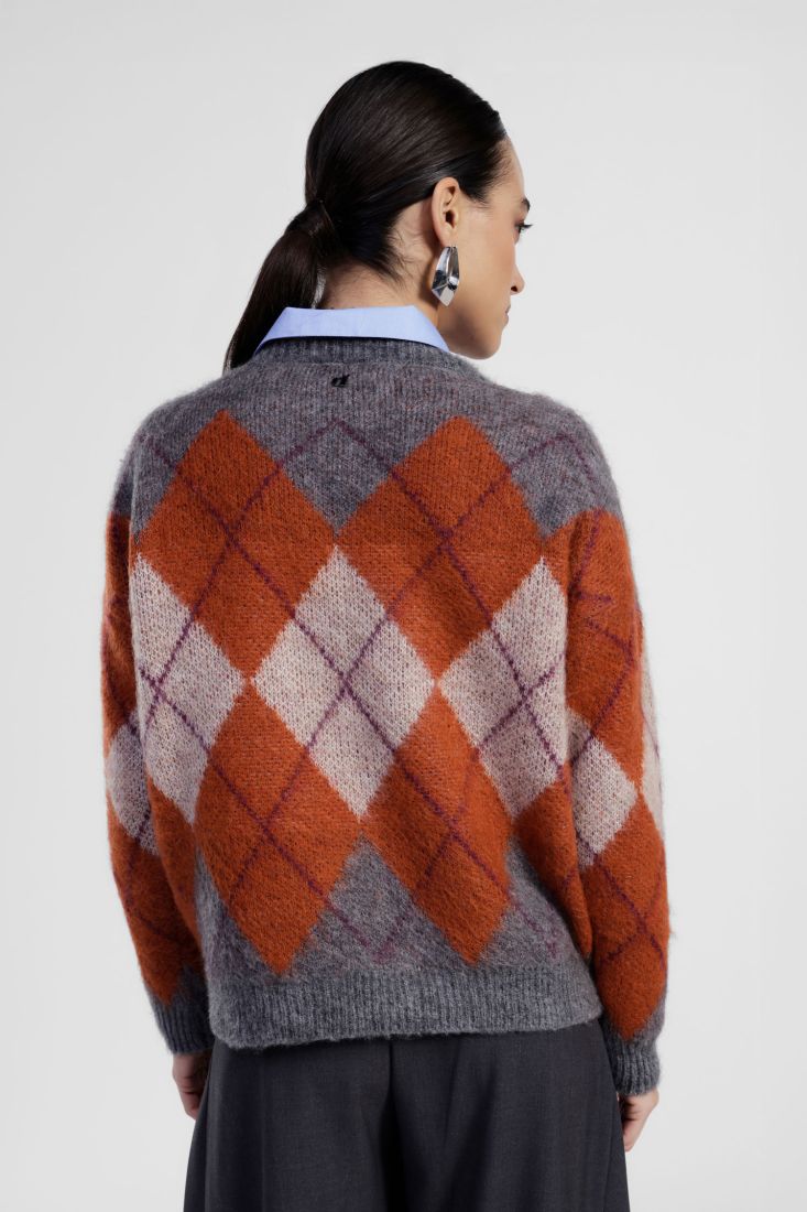 Dixie - Maglia girocollo fantasia rombi