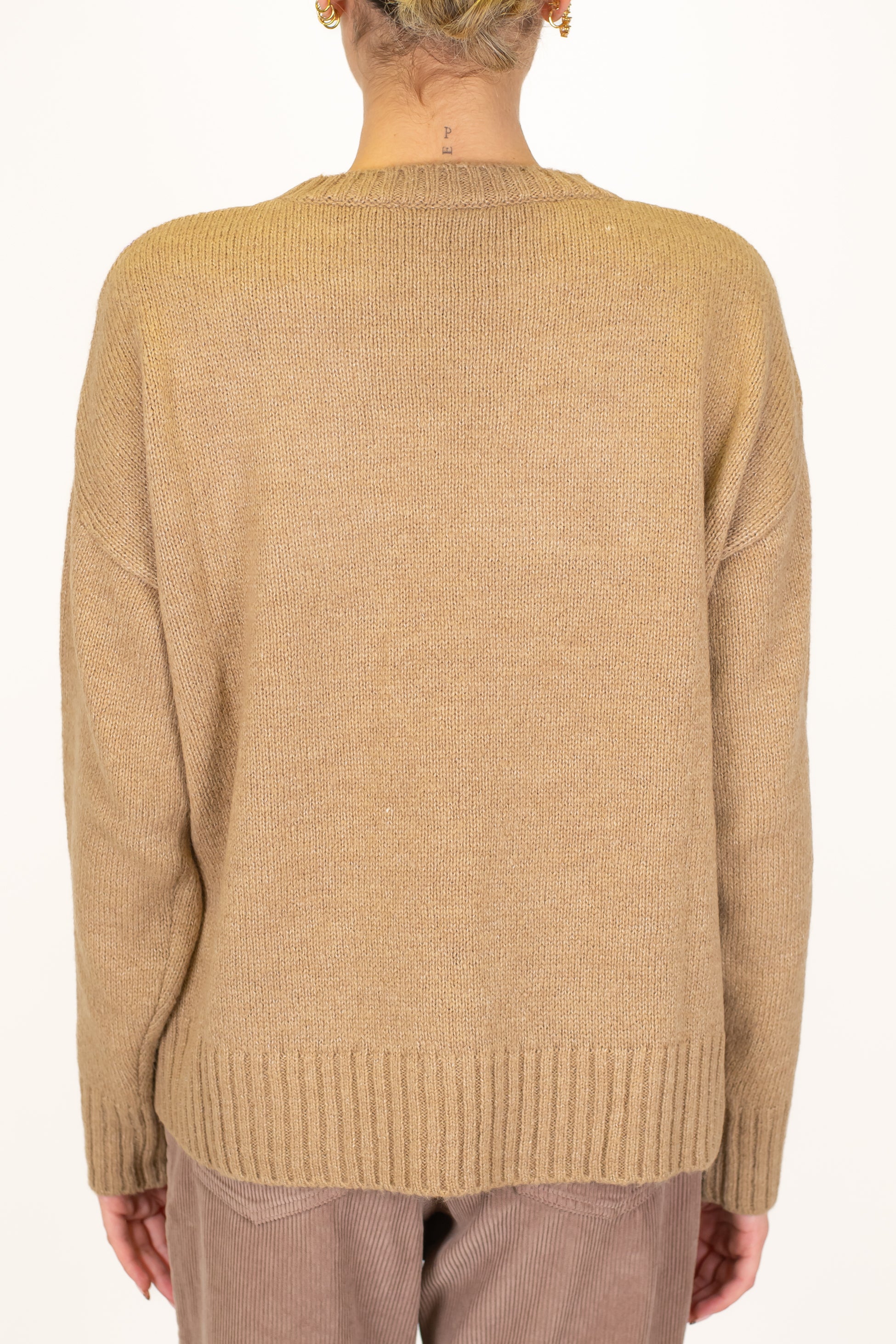 Tensione in - Maglia fantasia rombi a contrasto in misto lana