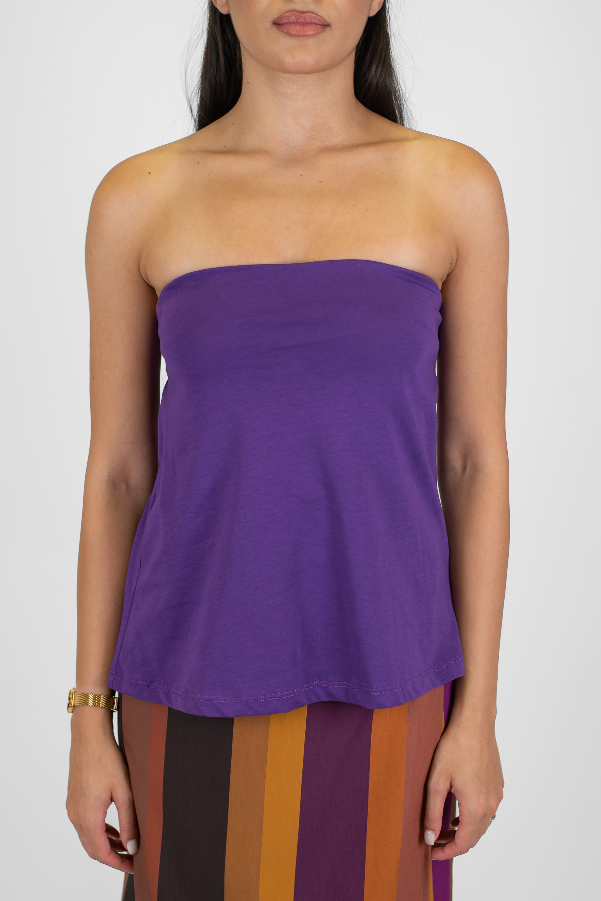 Tensione in - Top a fascia in cotone con elastico dietro