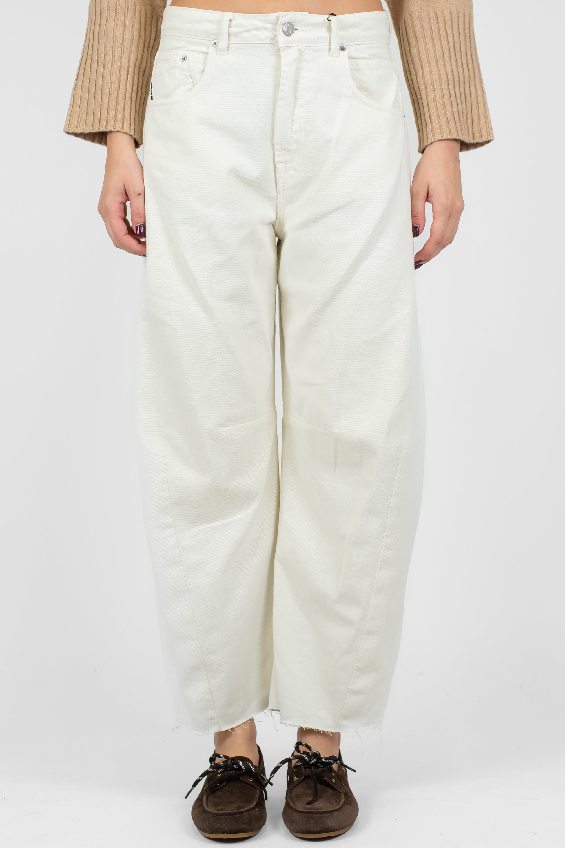 Haveone - Pantalone balloon in denim colorato modello Barbara