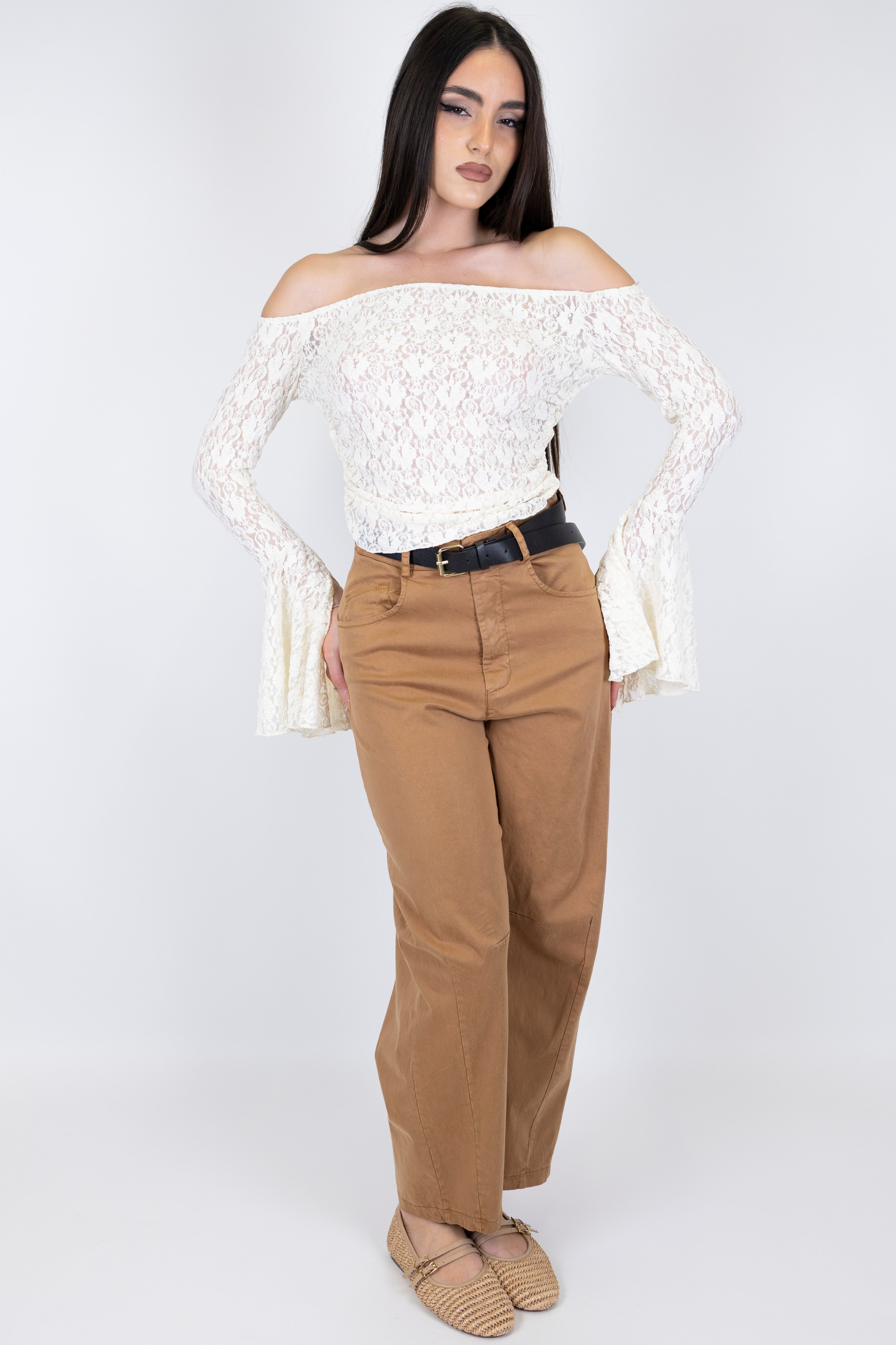 Haveone - Pantalone regular in cotone leggero