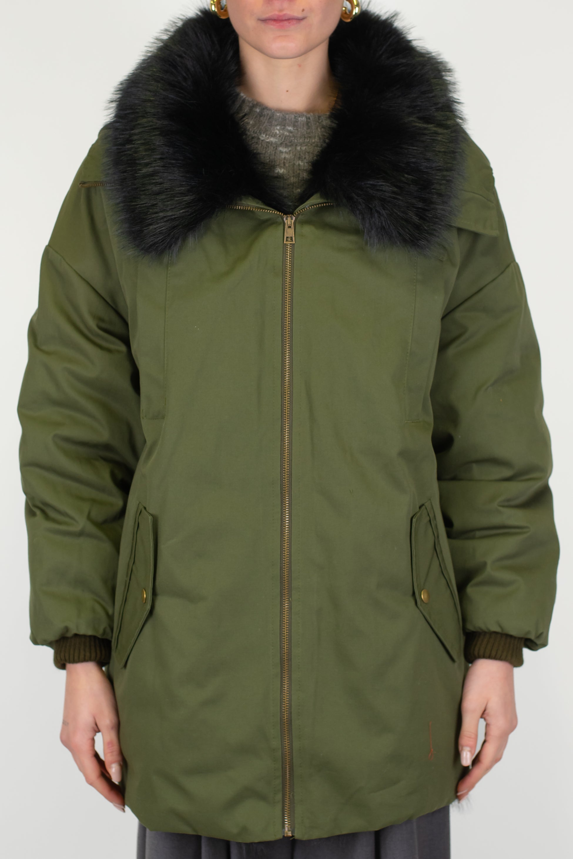 Motel - Parka con collo pelliccia e cappuccio