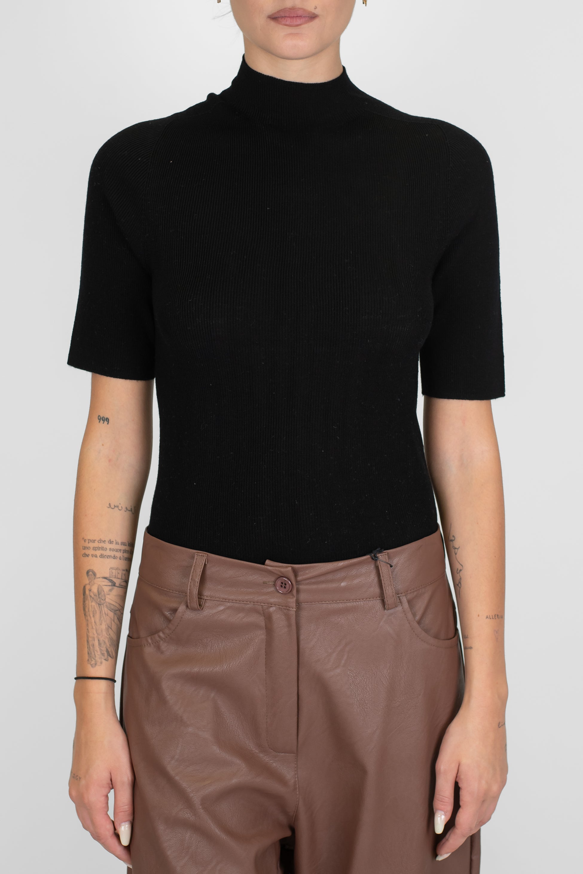 Haveone - Lupetto a costine mezzamanica in pura lana