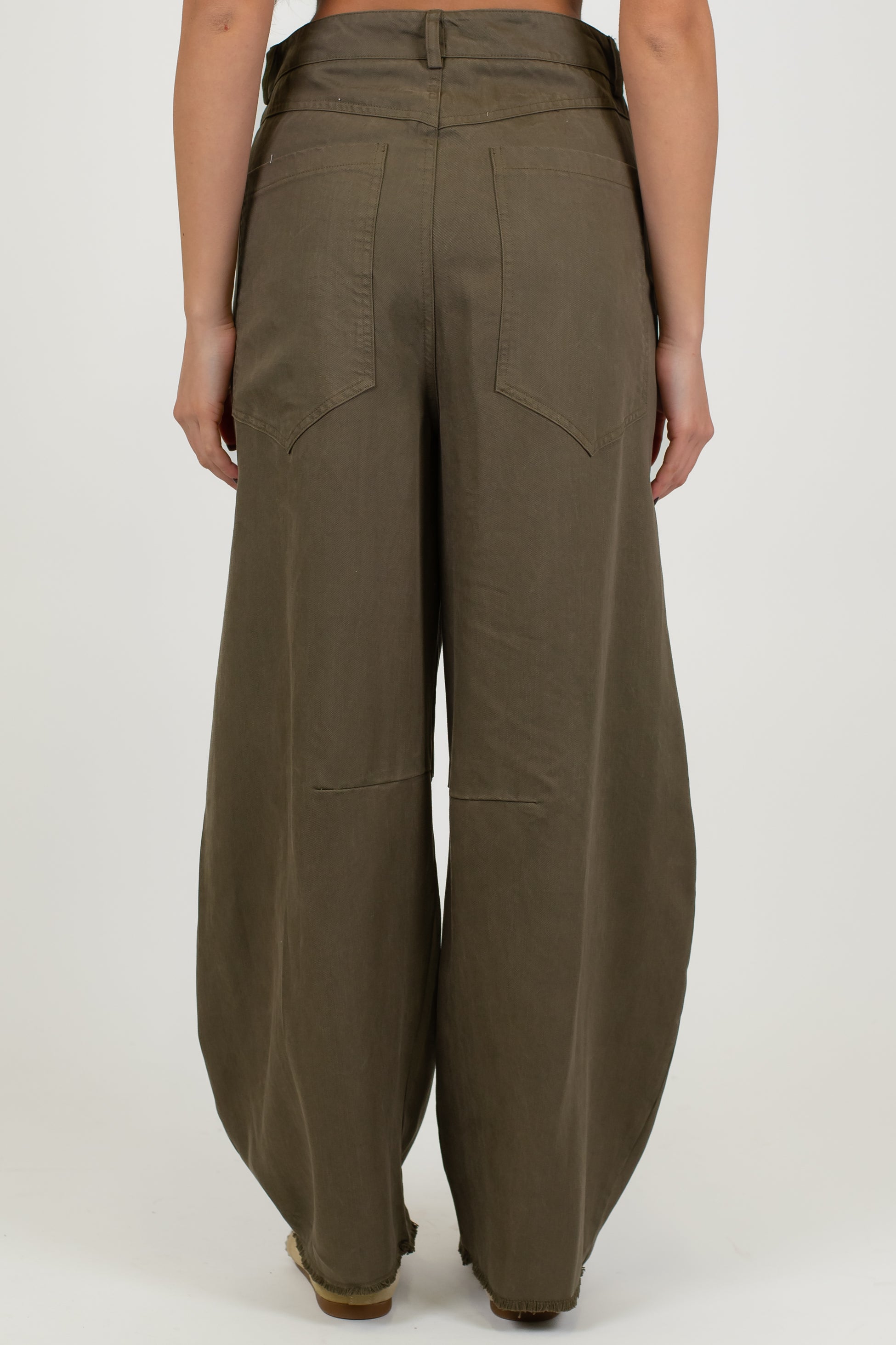 Dixie - Pantalone balloon in lyocell con tasconi posteriori