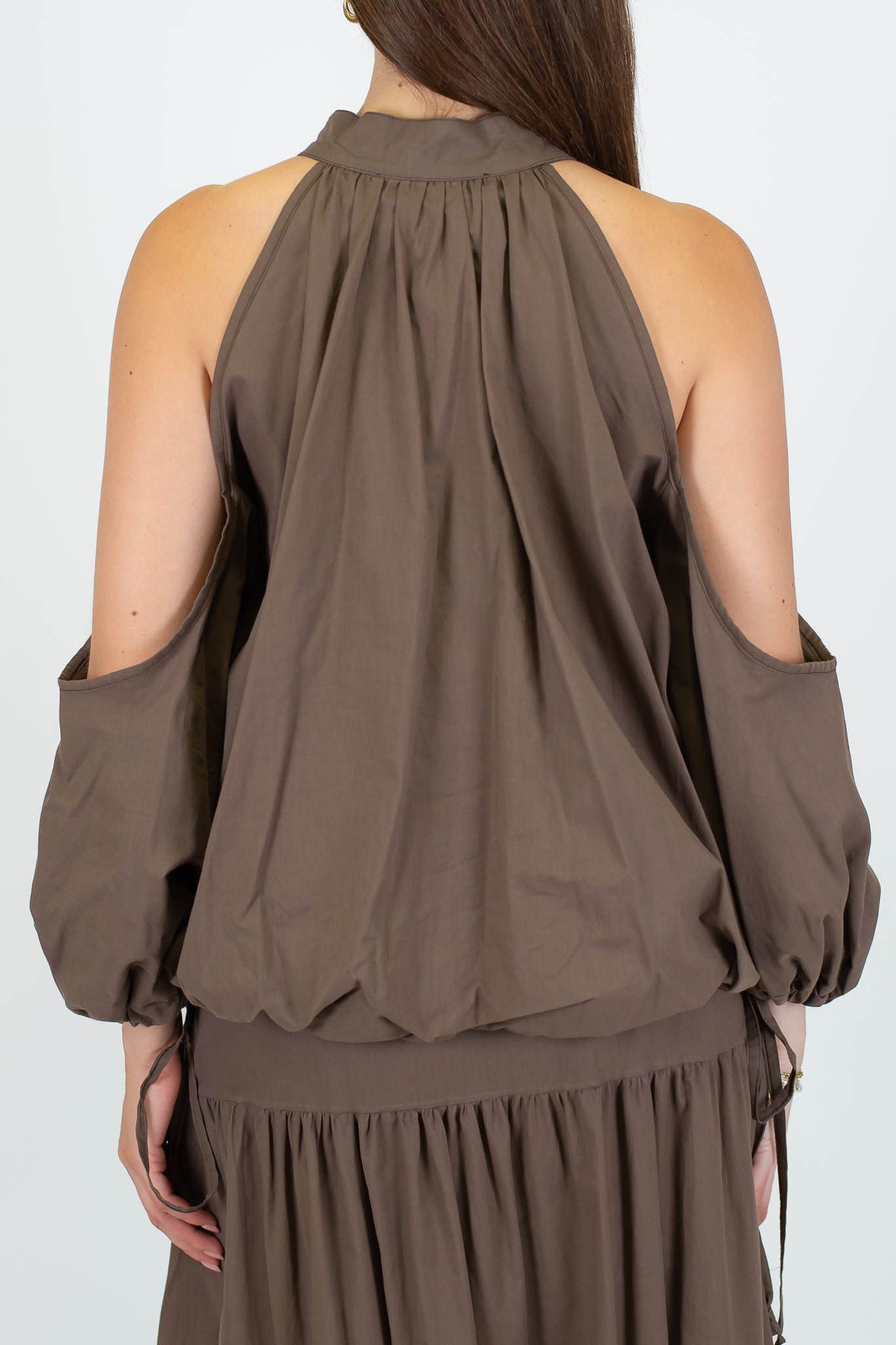 Haveone - Blusa in cotone con spalle scoperte