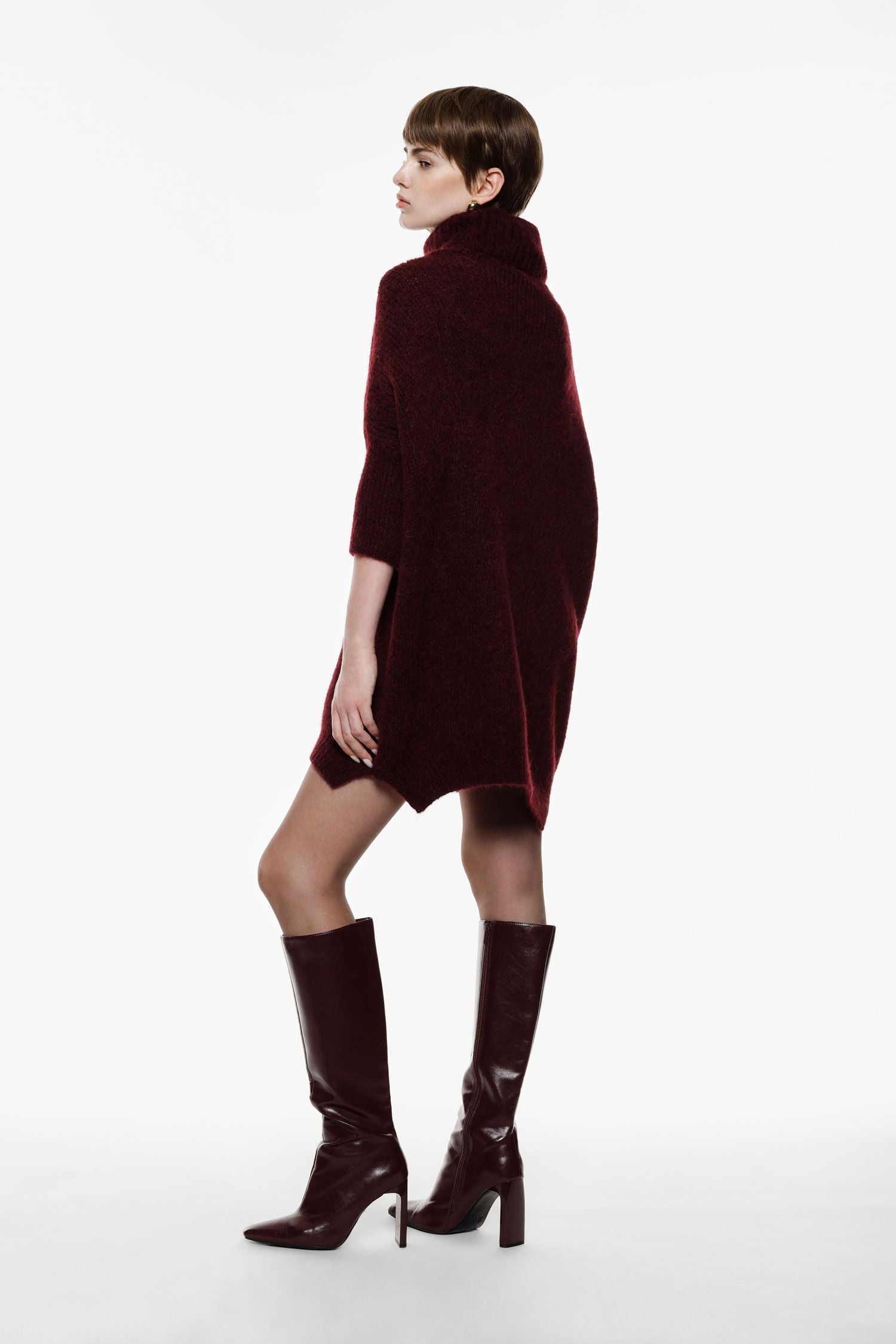 Imperial - Dolcevita over in misto lana con spacchetti laterali