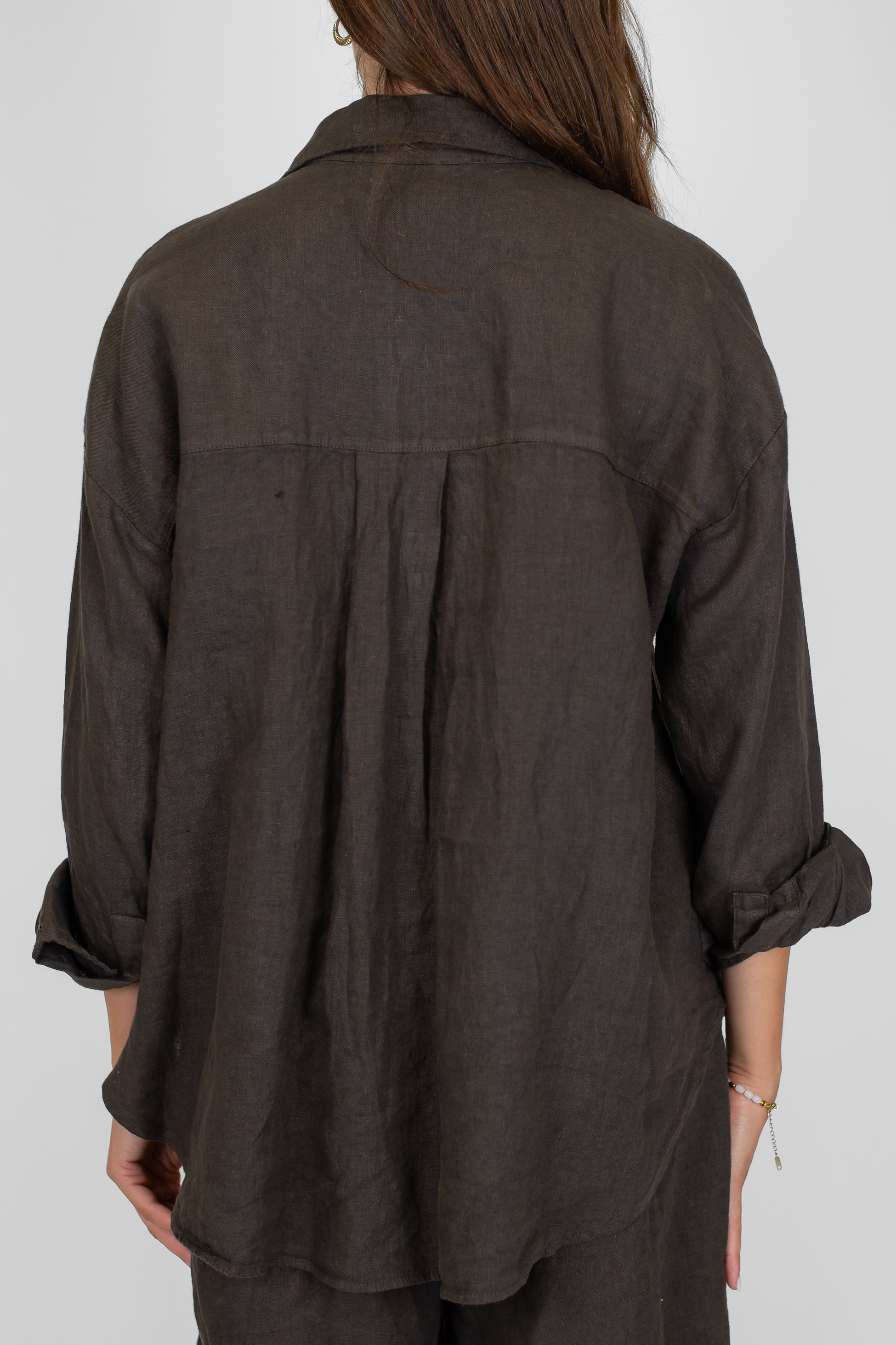 Haveone - Camicia tinta unita in puro lino