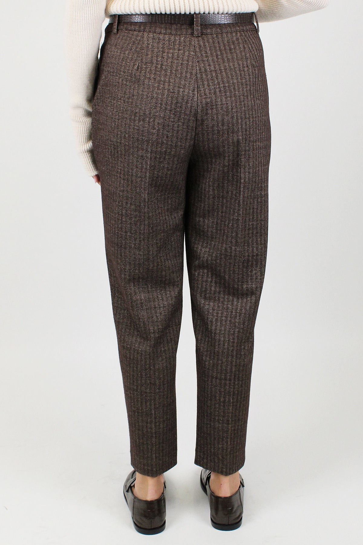 Haveone - Pantalone slim fantasia spigata