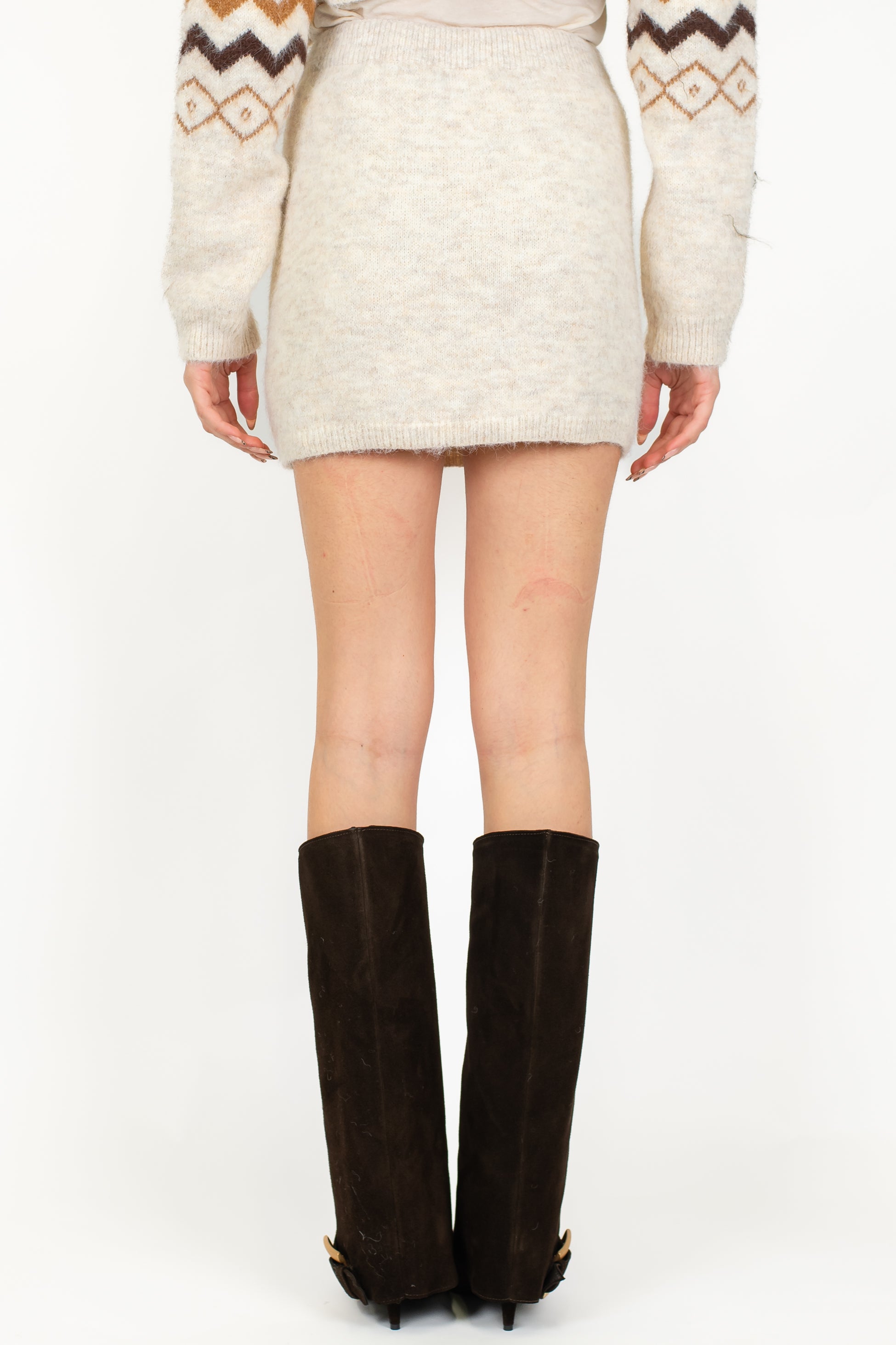 Haveone - Coordinato in maglia con cardigan e minigonna in misto lana