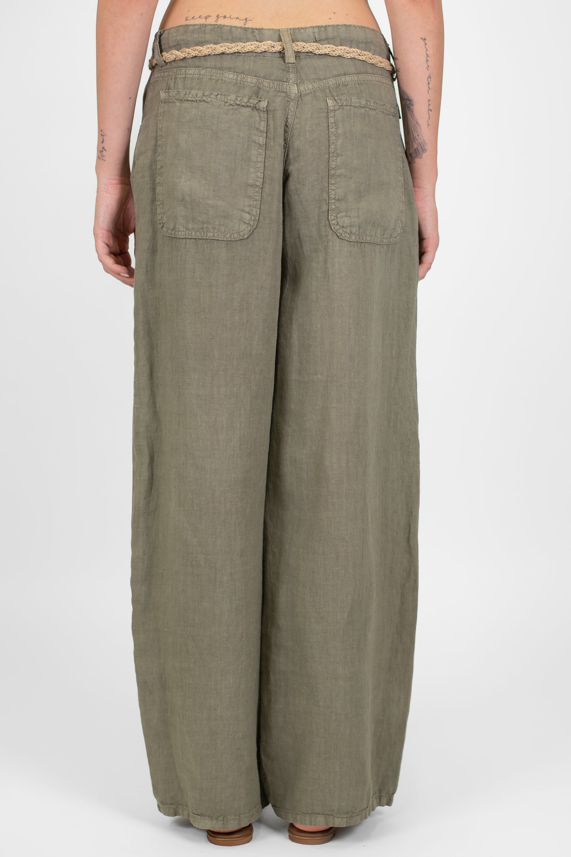 Haveone - Pantalone regular in puro lino