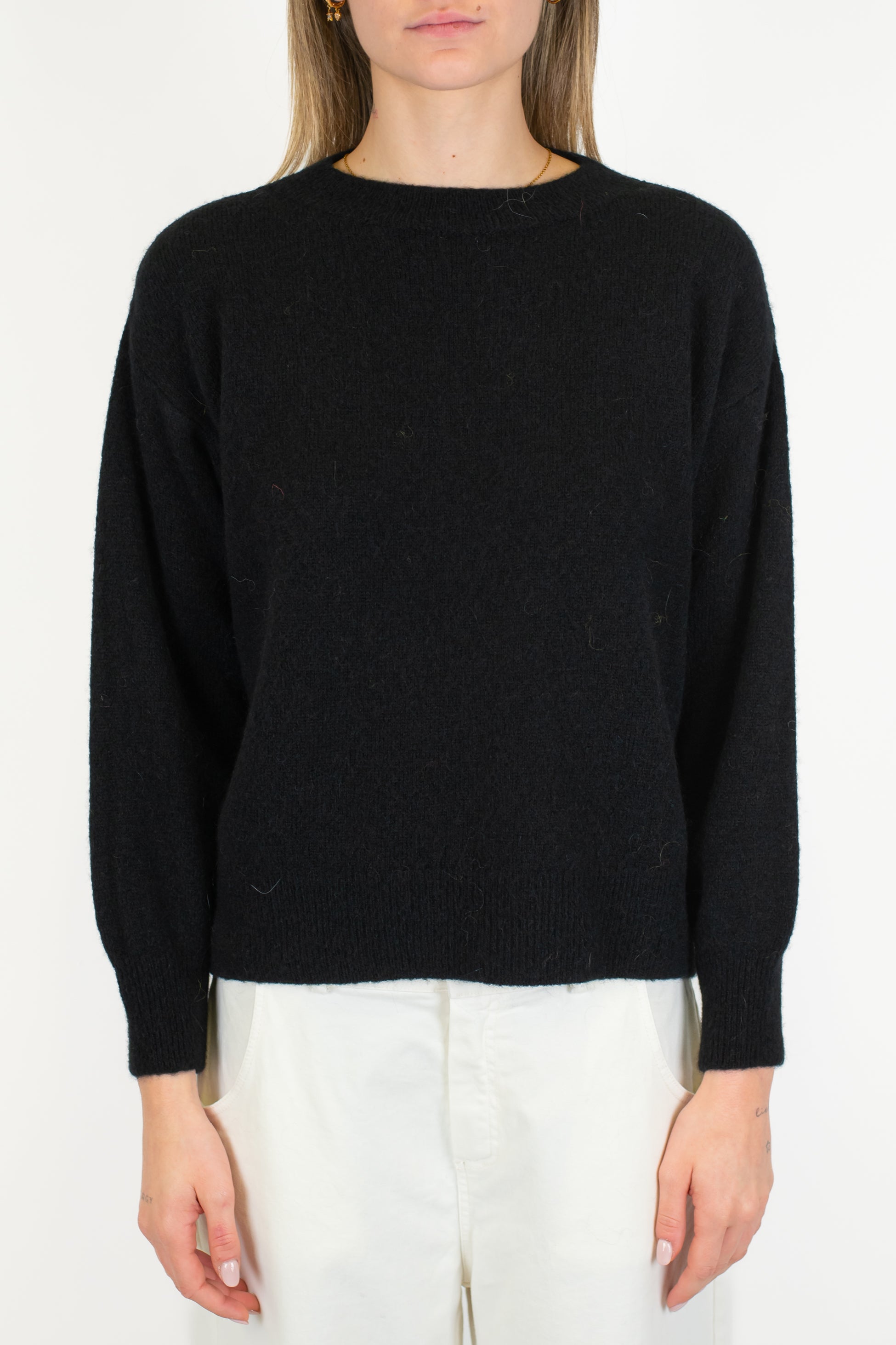 Dixie - Maglia in baby alpaca con scollo a V profondo sul retro