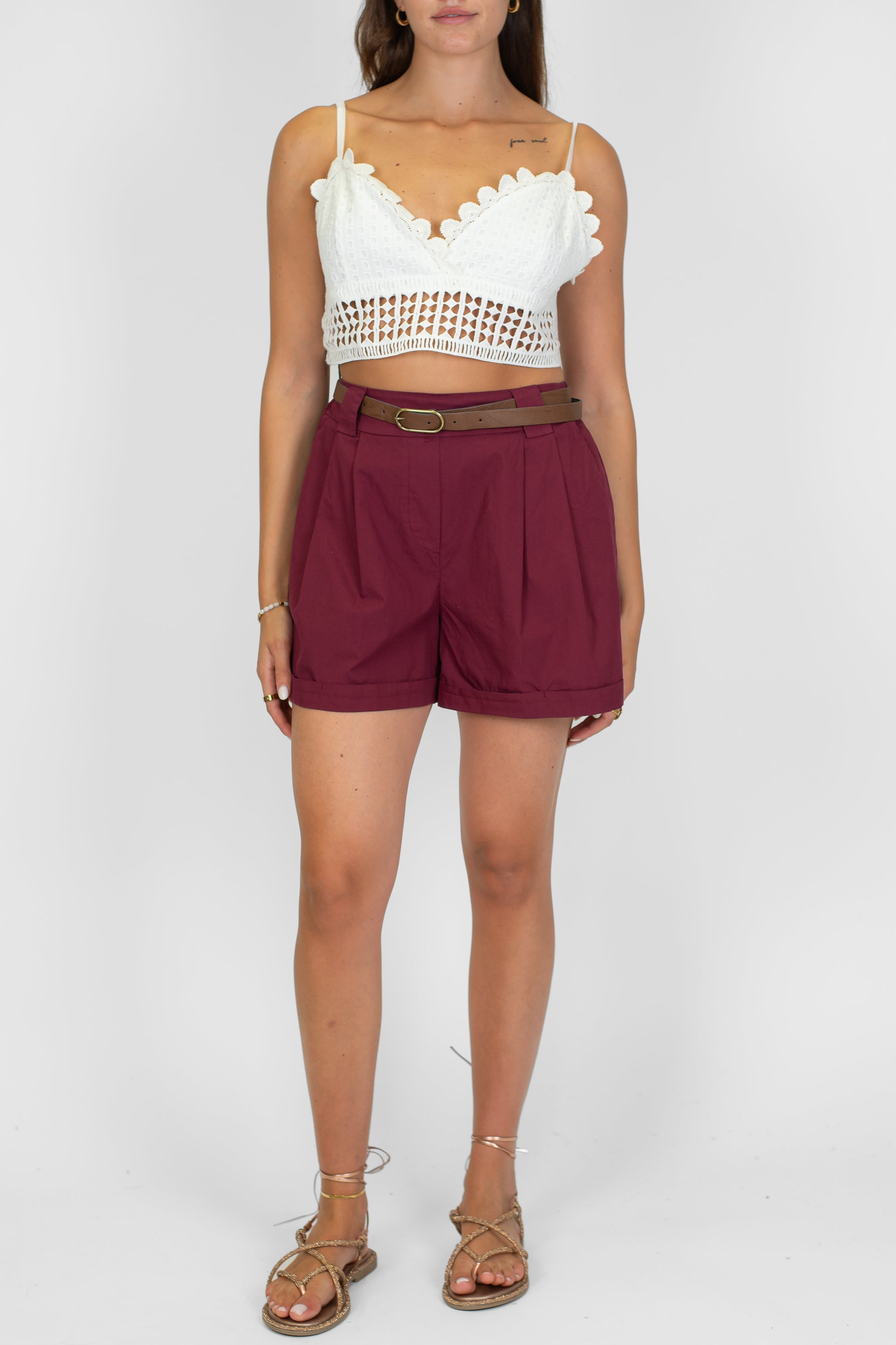 Haveone - Shorts in cotone con pinces