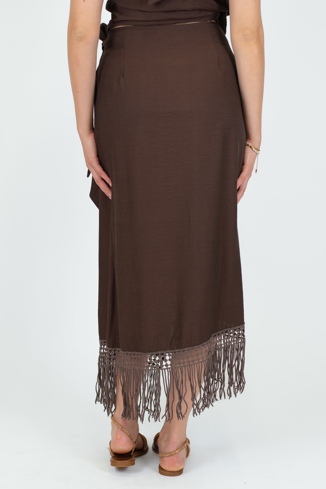 Haveone - Gonna lunga a portafoglio con frange