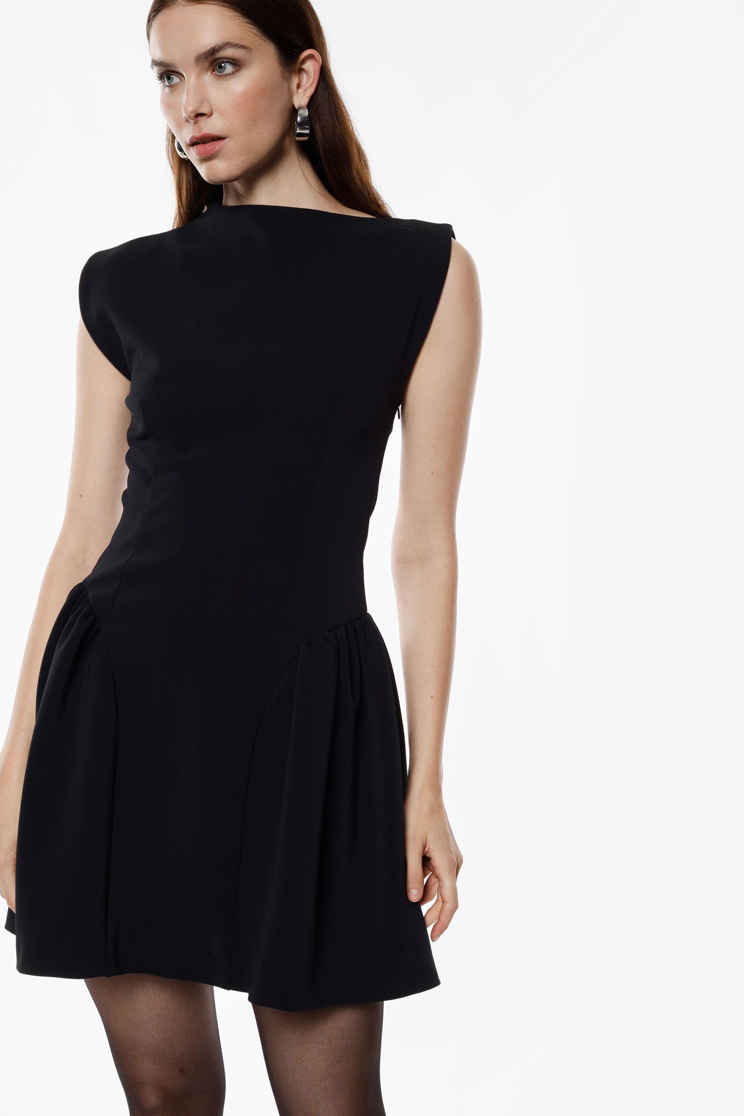 Imperial - Abito corto giromaniche con chiusura zip laterale