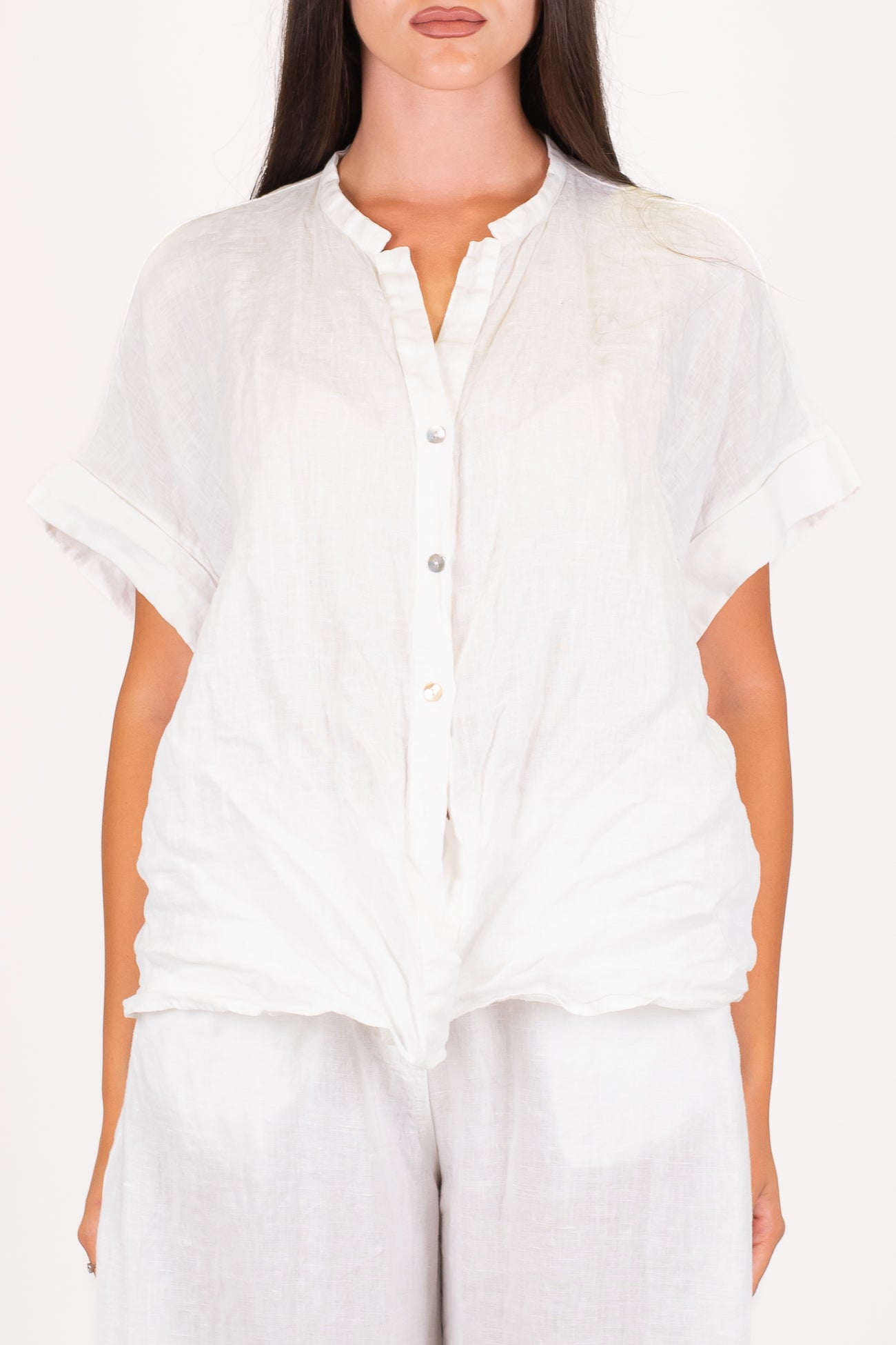 Motel - Camicia mezza manica in puro lino