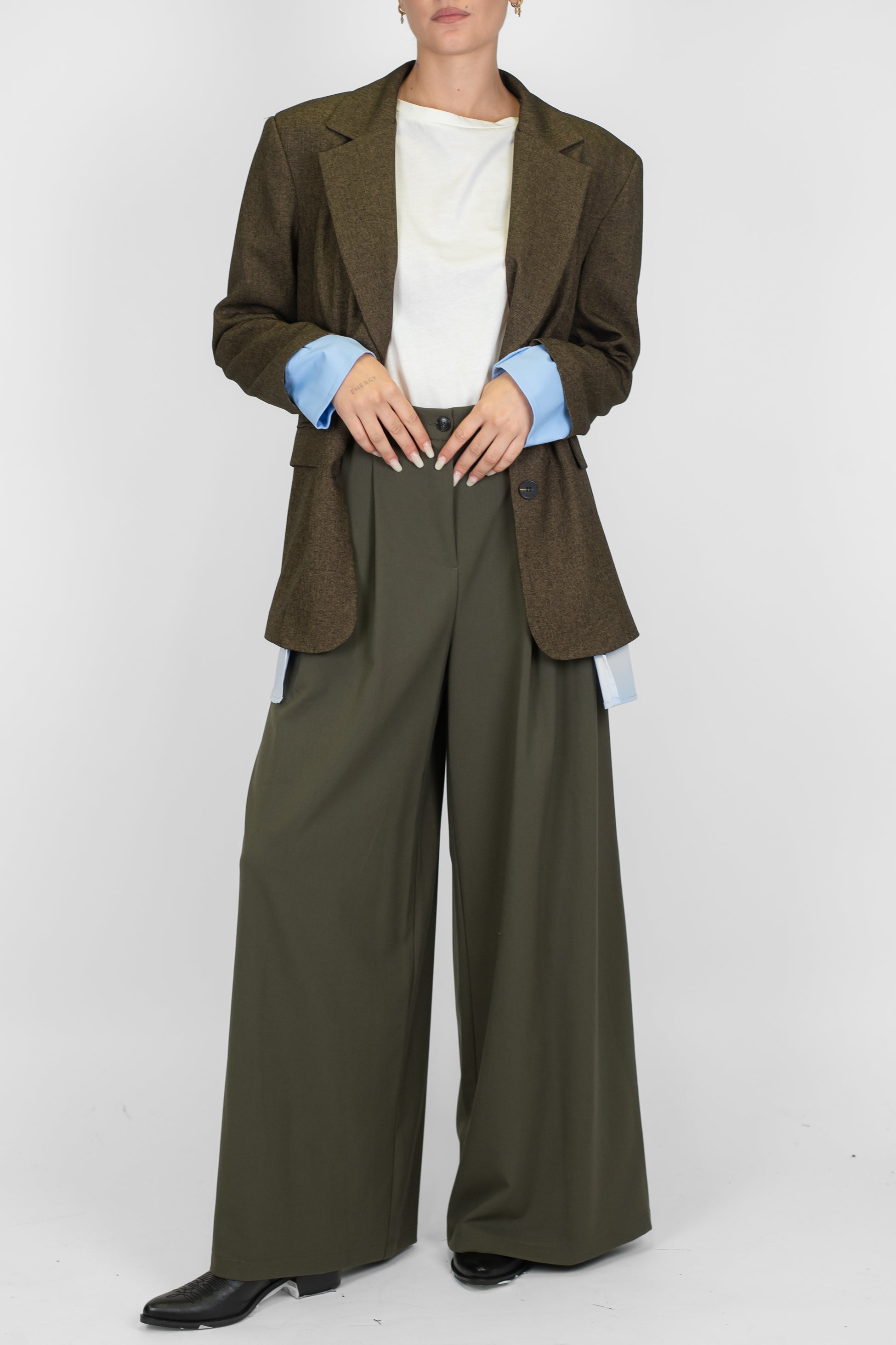 Tensione in - Pantalone palazzo con pinces