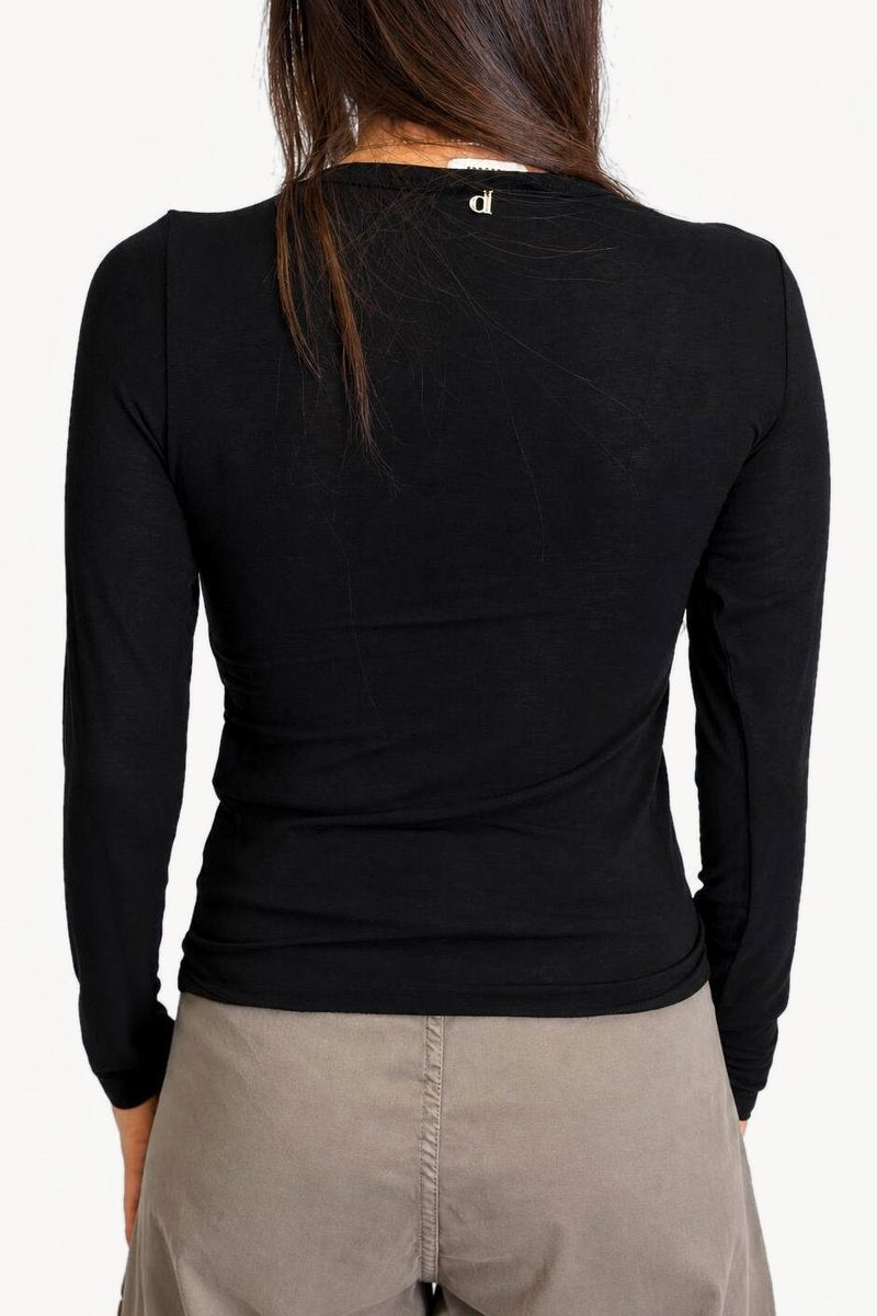 Dixie - Maglia serafino basic in misto cashmere