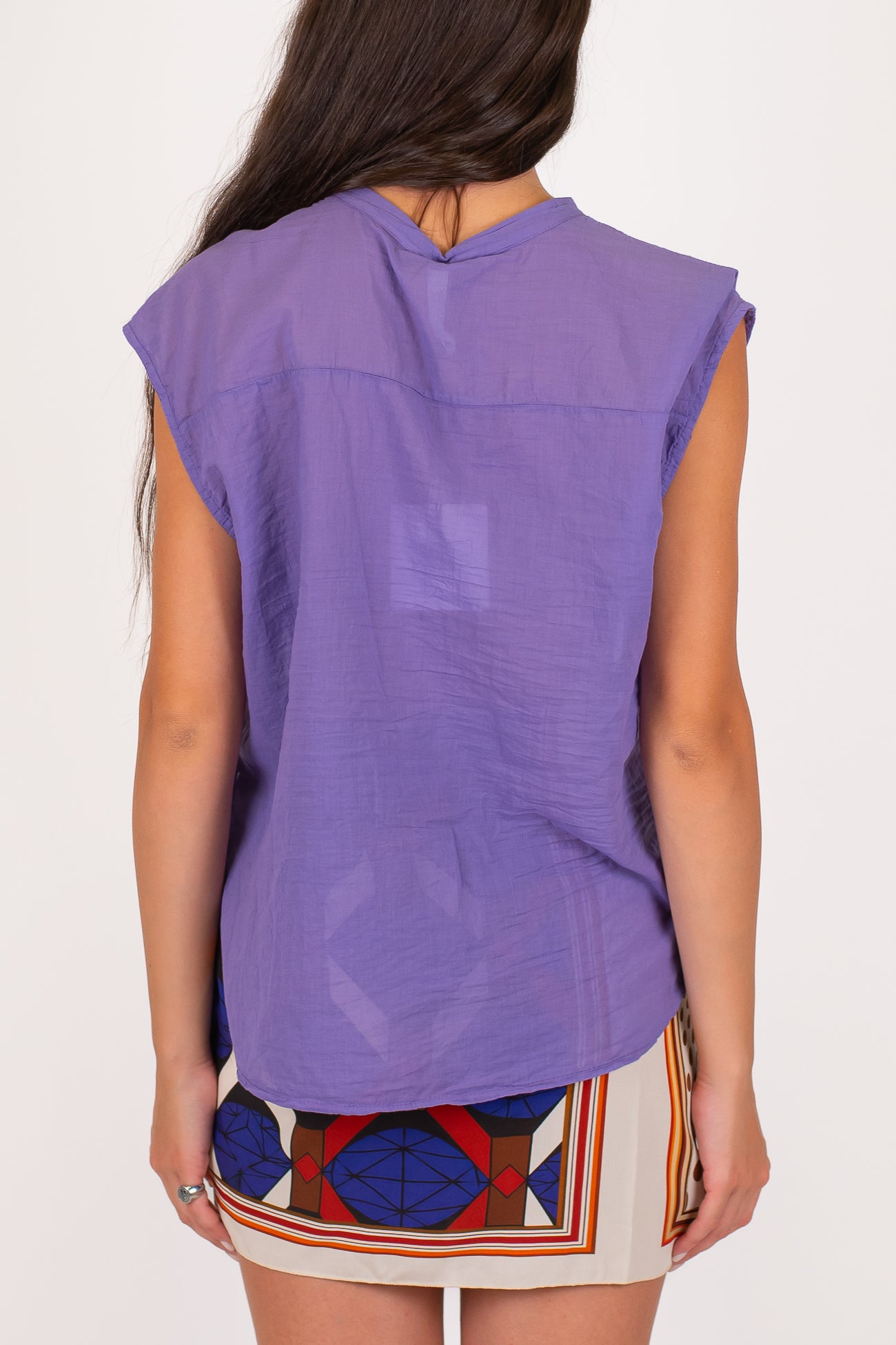 Tensione in - Camicia in mussola di cotone giromaniche