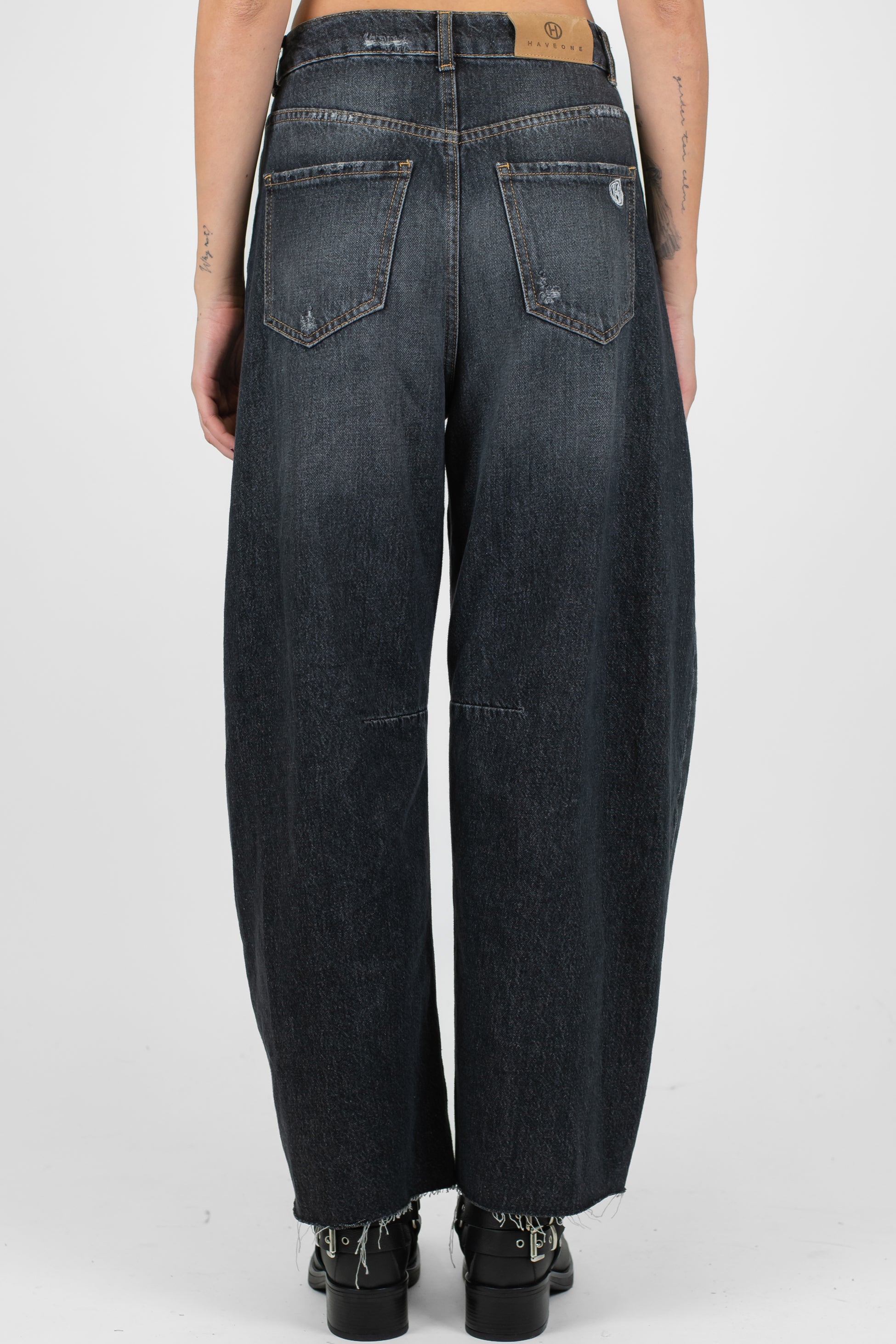 Haveone - Jeans balloon lavaggio scuro modello Barbara