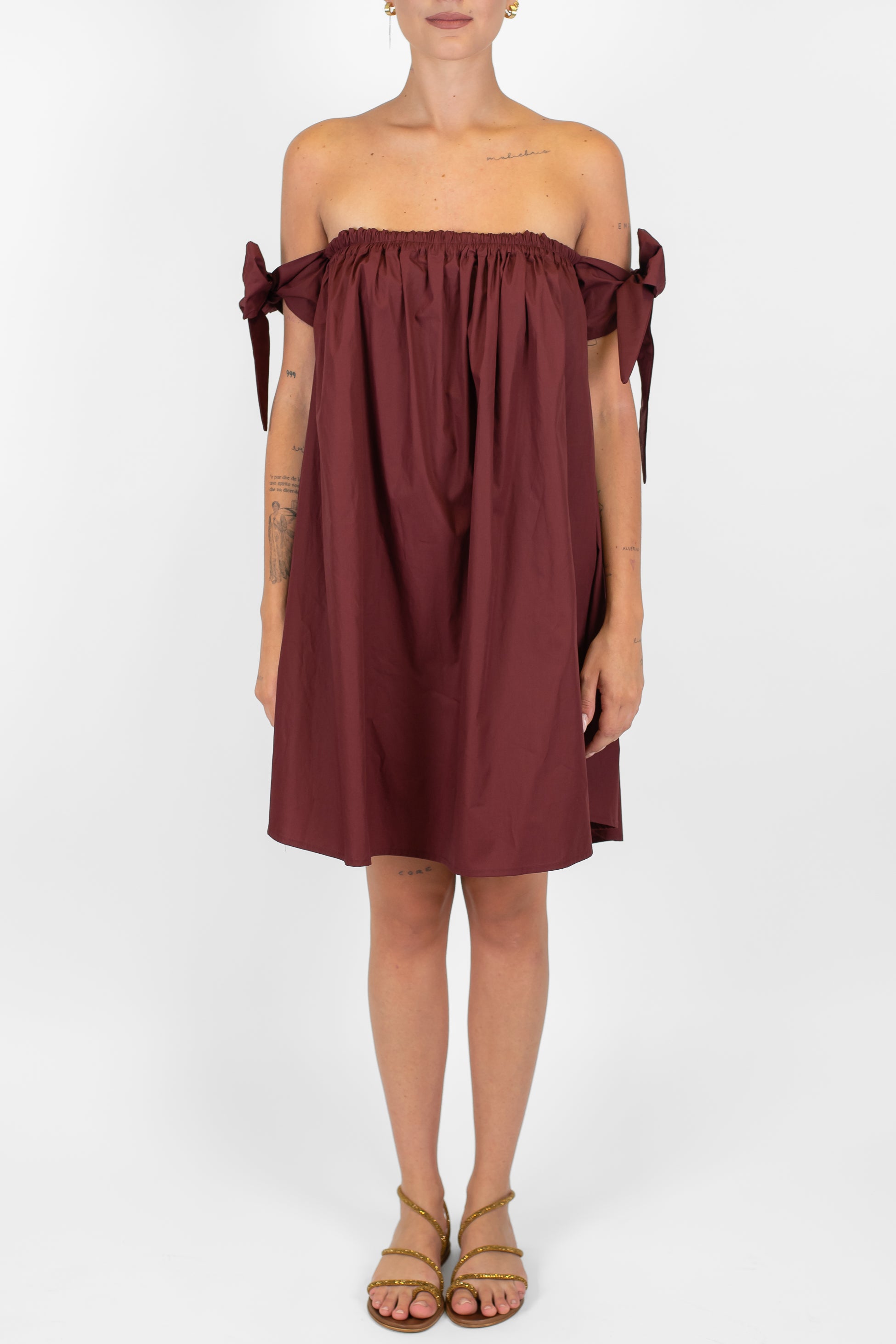 Motel - Abito corto a fascia con fiocchetti