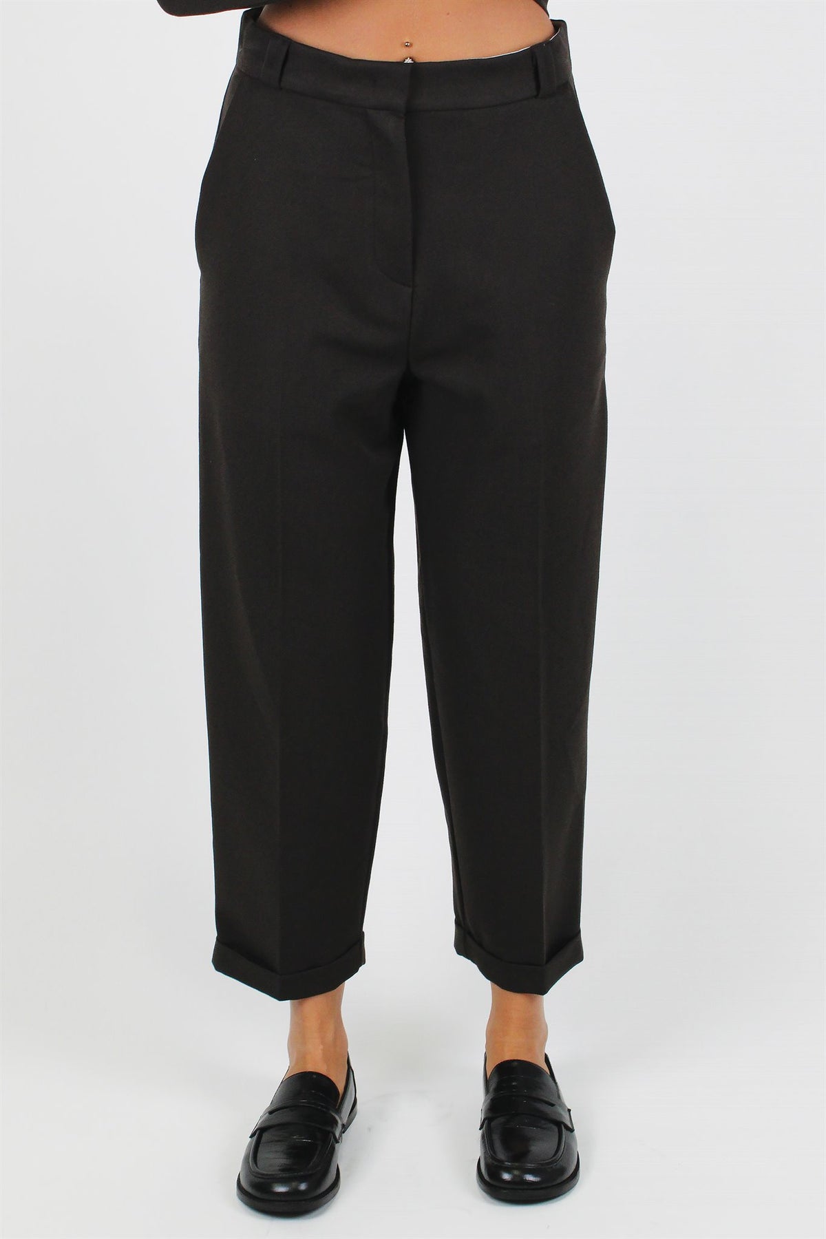 Maryley - Pantalone regular con doppia pinces sul retro e risvolto