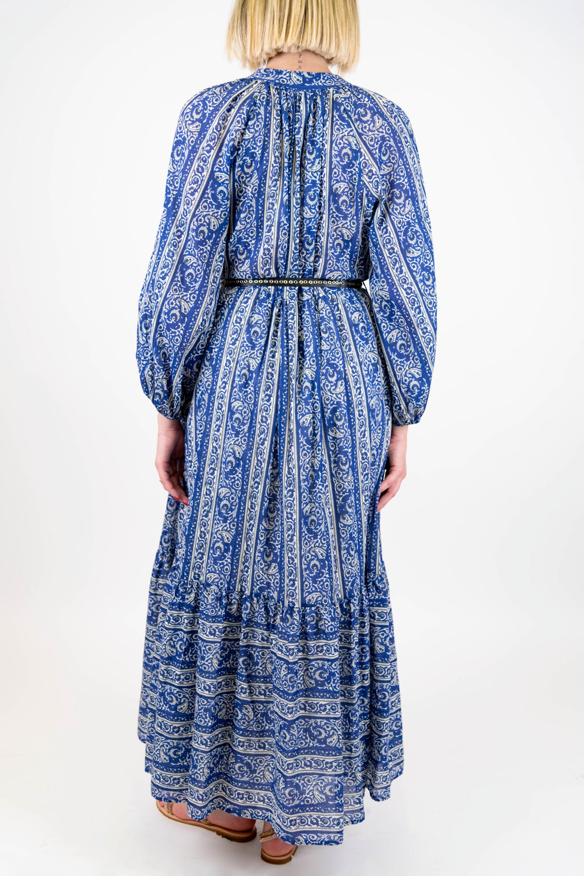 Tensione in - Chemisier fantasia astratta in mussola di cotone