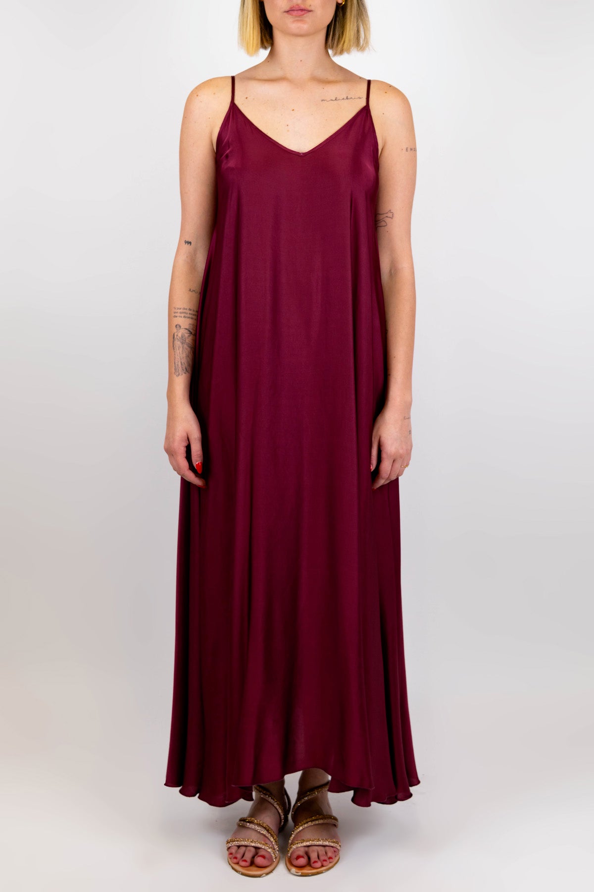 Motel - Abito lungo in viscosa con bretelline