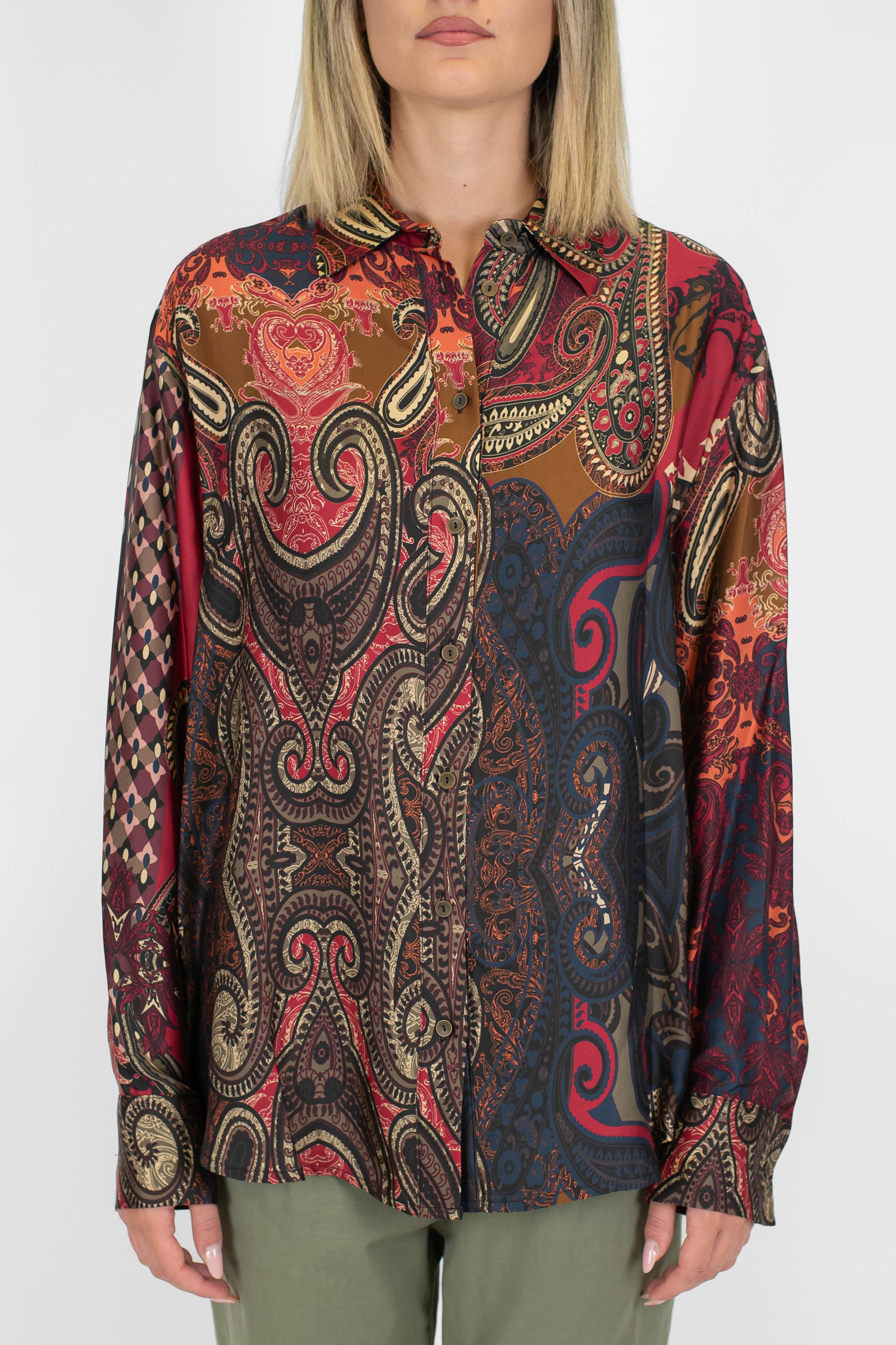 Dixie - Camicia fantasia etnica in viscosa