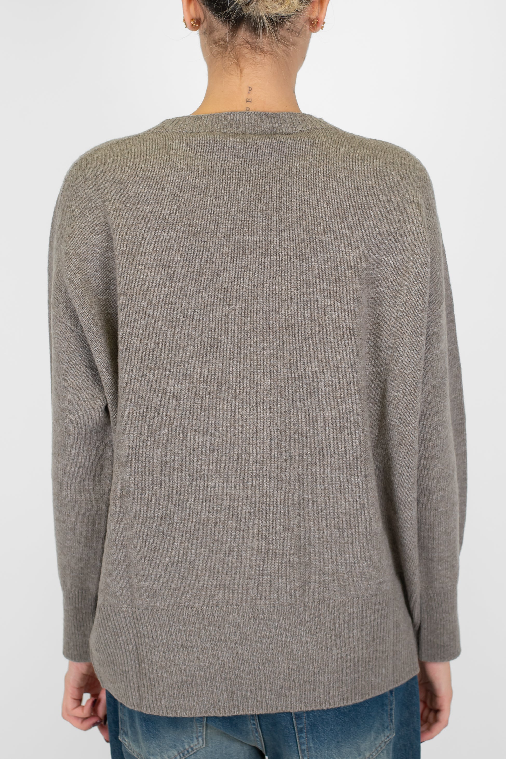 Tensione in - Maglia girocollo in misto cashmere con orlo stondato