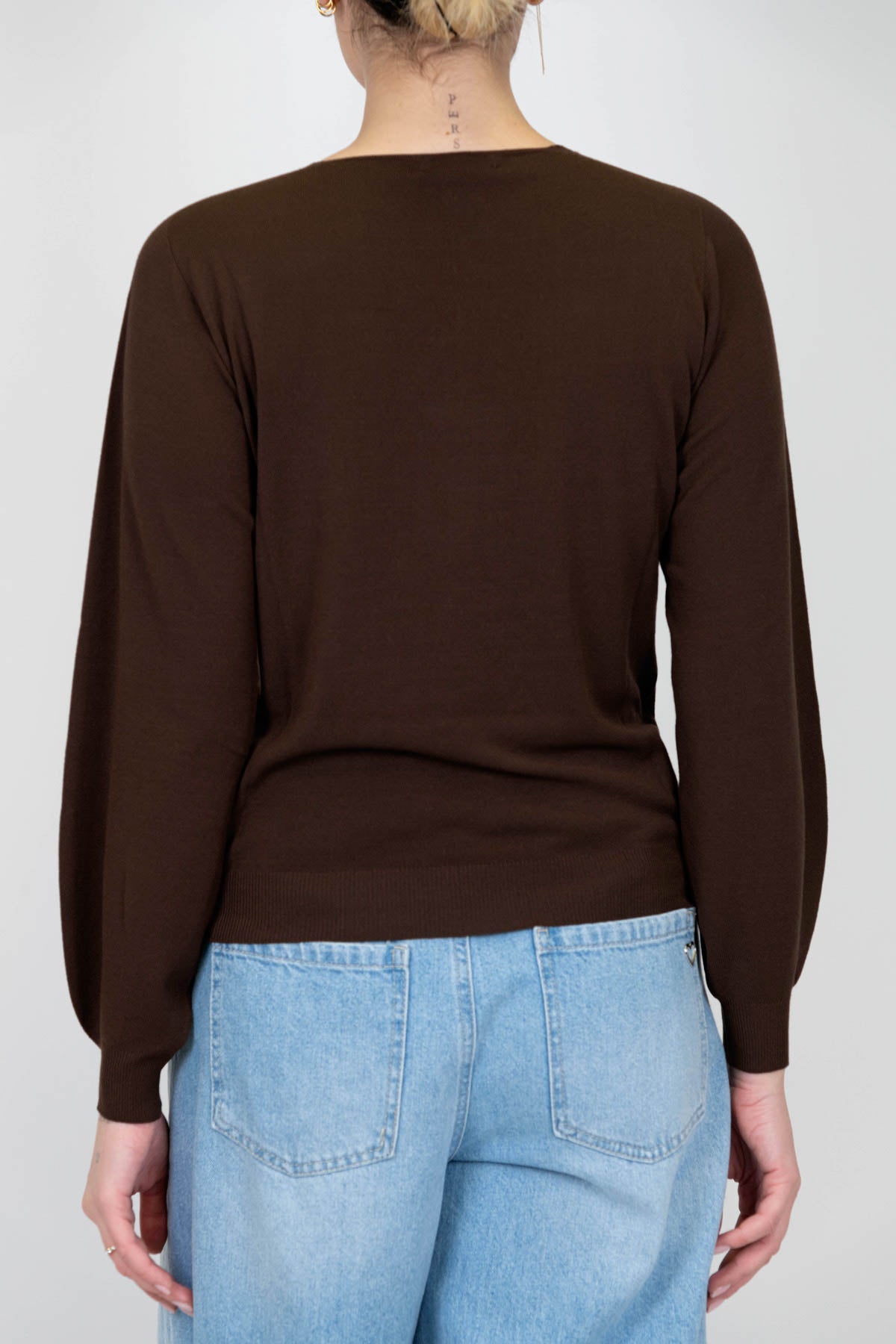 Kontatto - Maglia scollo V in viscosa leggera