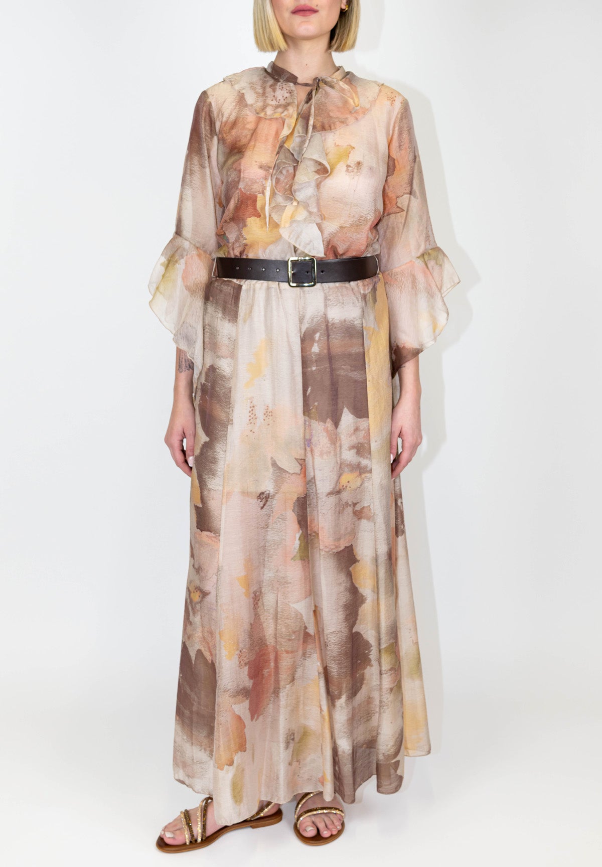 Haveone - Gonna fantasia floreale astratta in lyocell