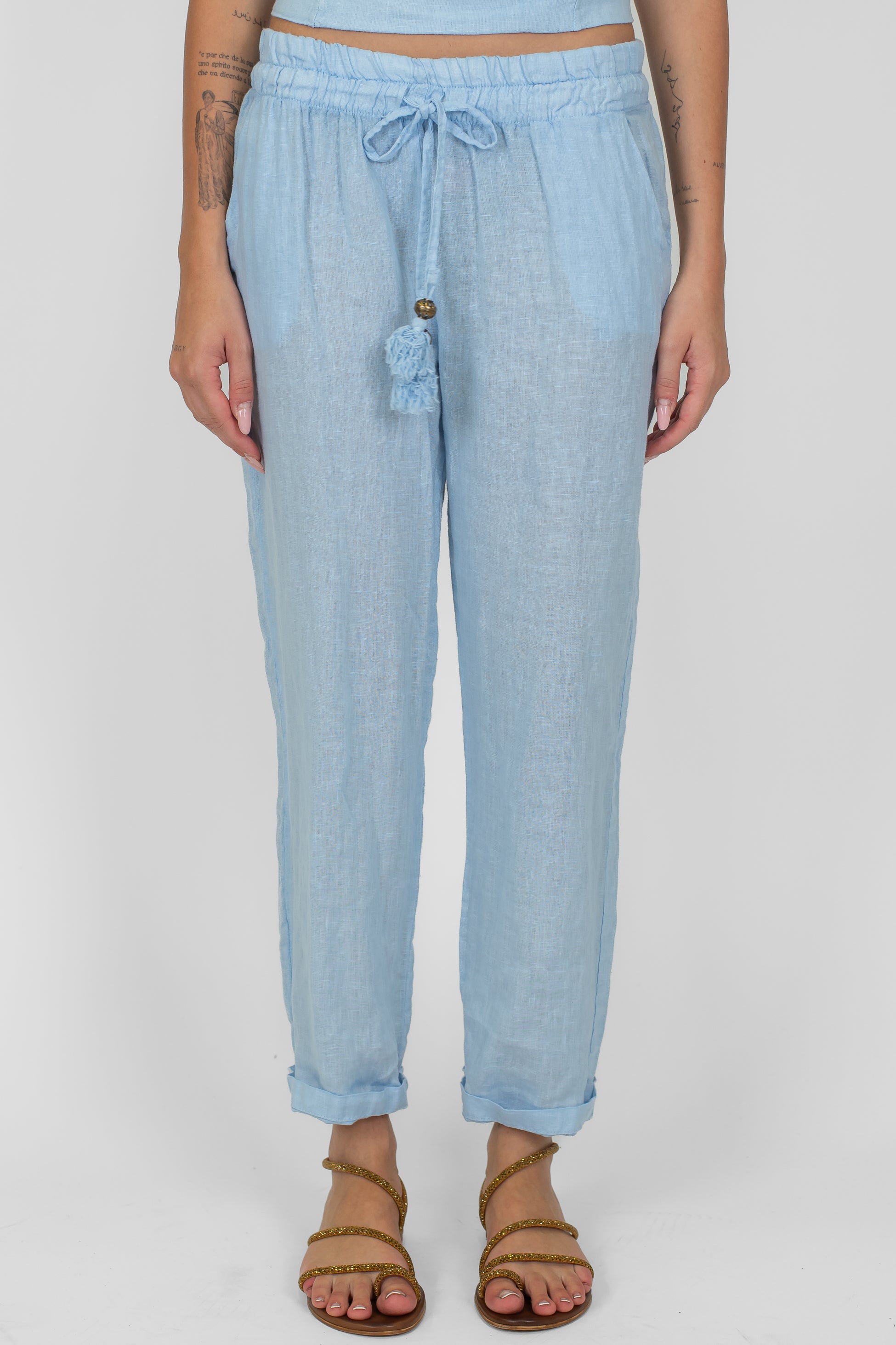 Motel - Pantalaccio regular in pure lino