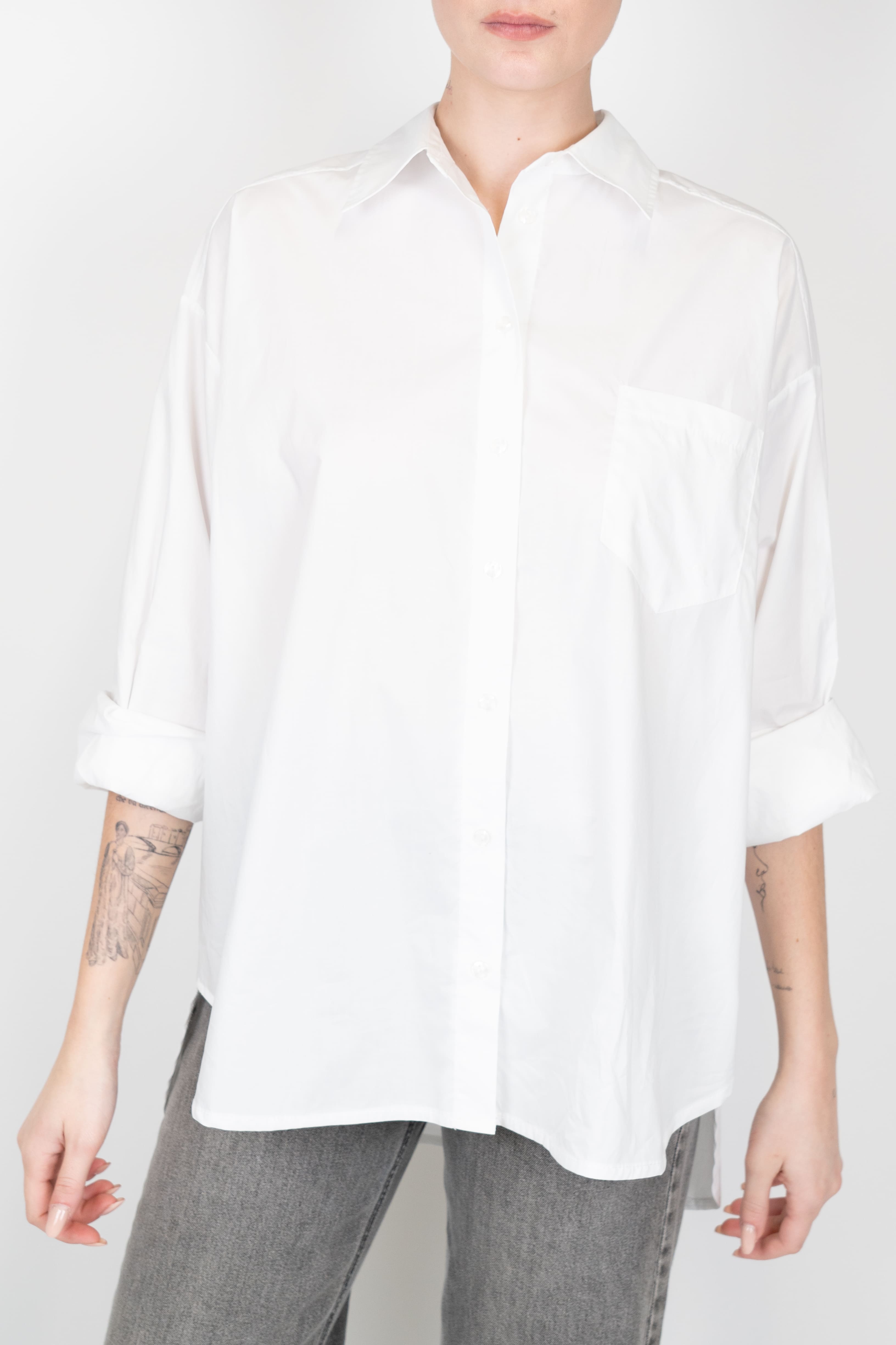 Motel - Camicia con chisusura a scomparsa e taschino sul petto