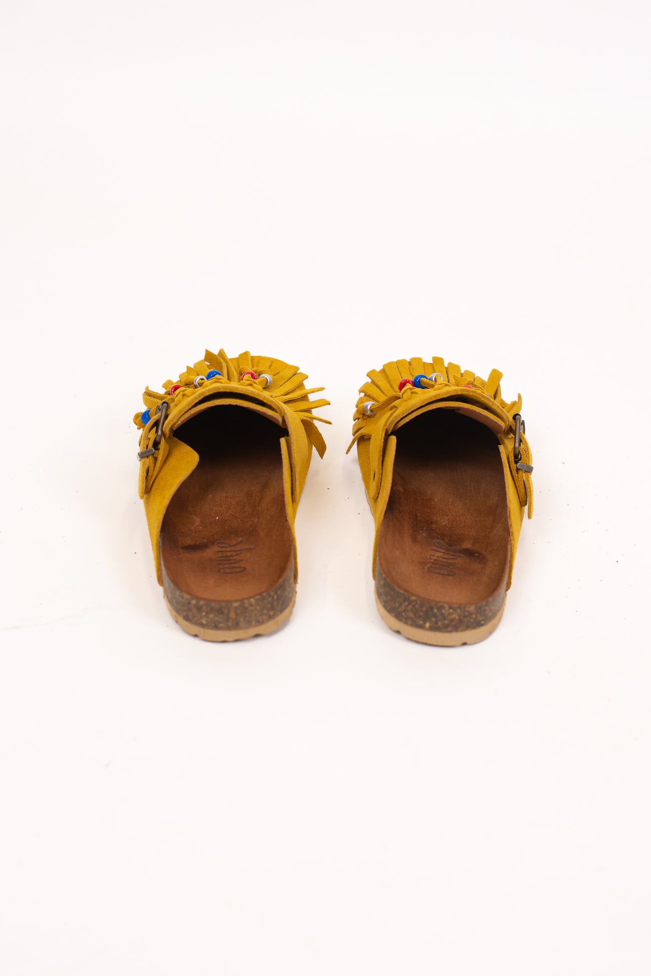 Ovyé - Mules in suede con frange e perline
